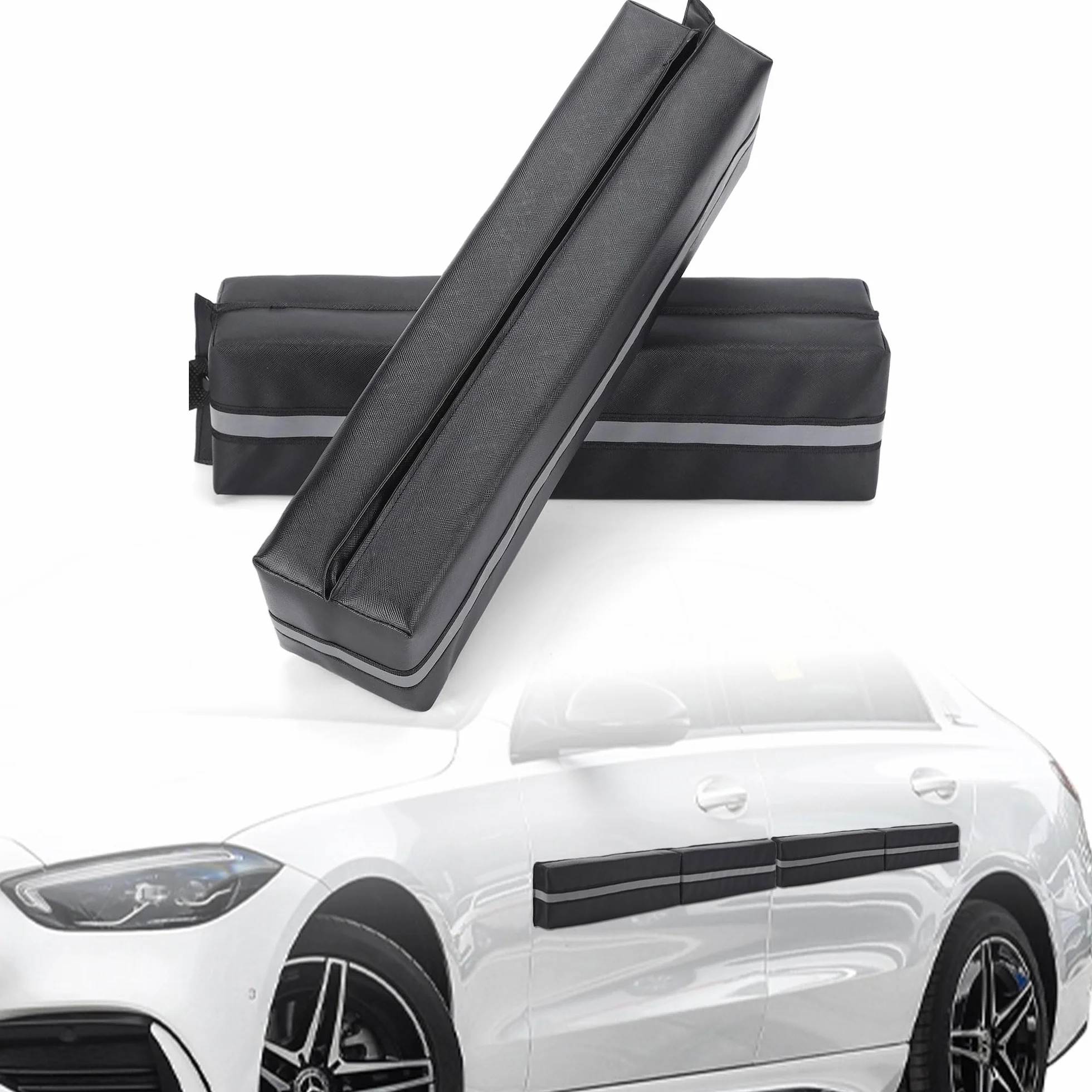 Protector de abolladuras para Puerta de Coche, Desmontable, Evita abolladuras y arañazos en vehículos (Negro)
