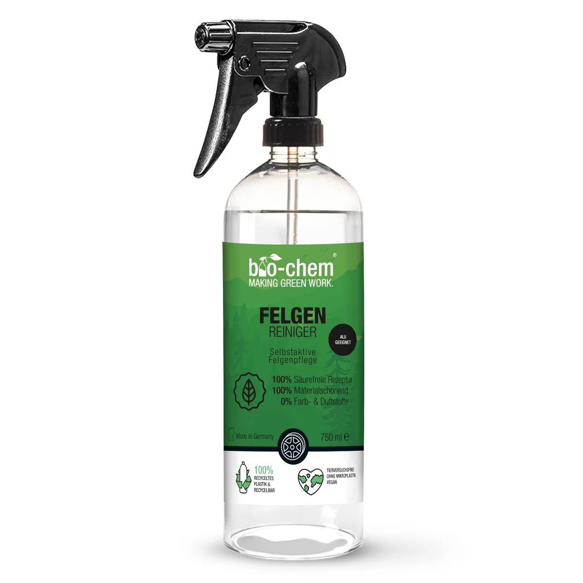 Limpiador de Llantas Bio-Chem 750 ml - Extremadamente Fuerte contra la Suciedad, Suave con Todas Las Llantas: Llantas de Acero y Aluminio, Cromo Pulido y Mate - sin ácido y Biodegradable
