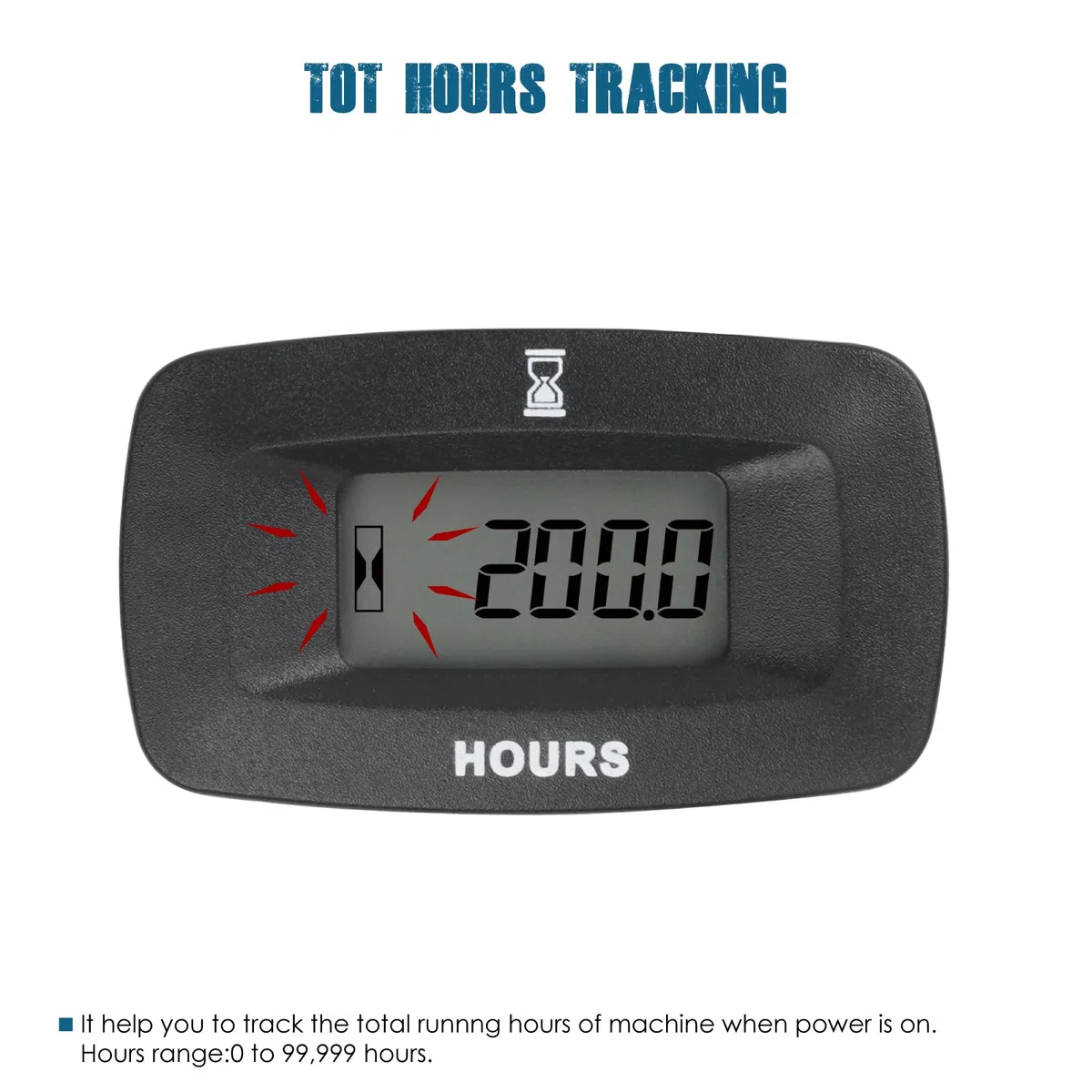 Runleader RL-HM057ADH3 LCD Contador de horas, tensión de trabajo DC5V a 60V.
