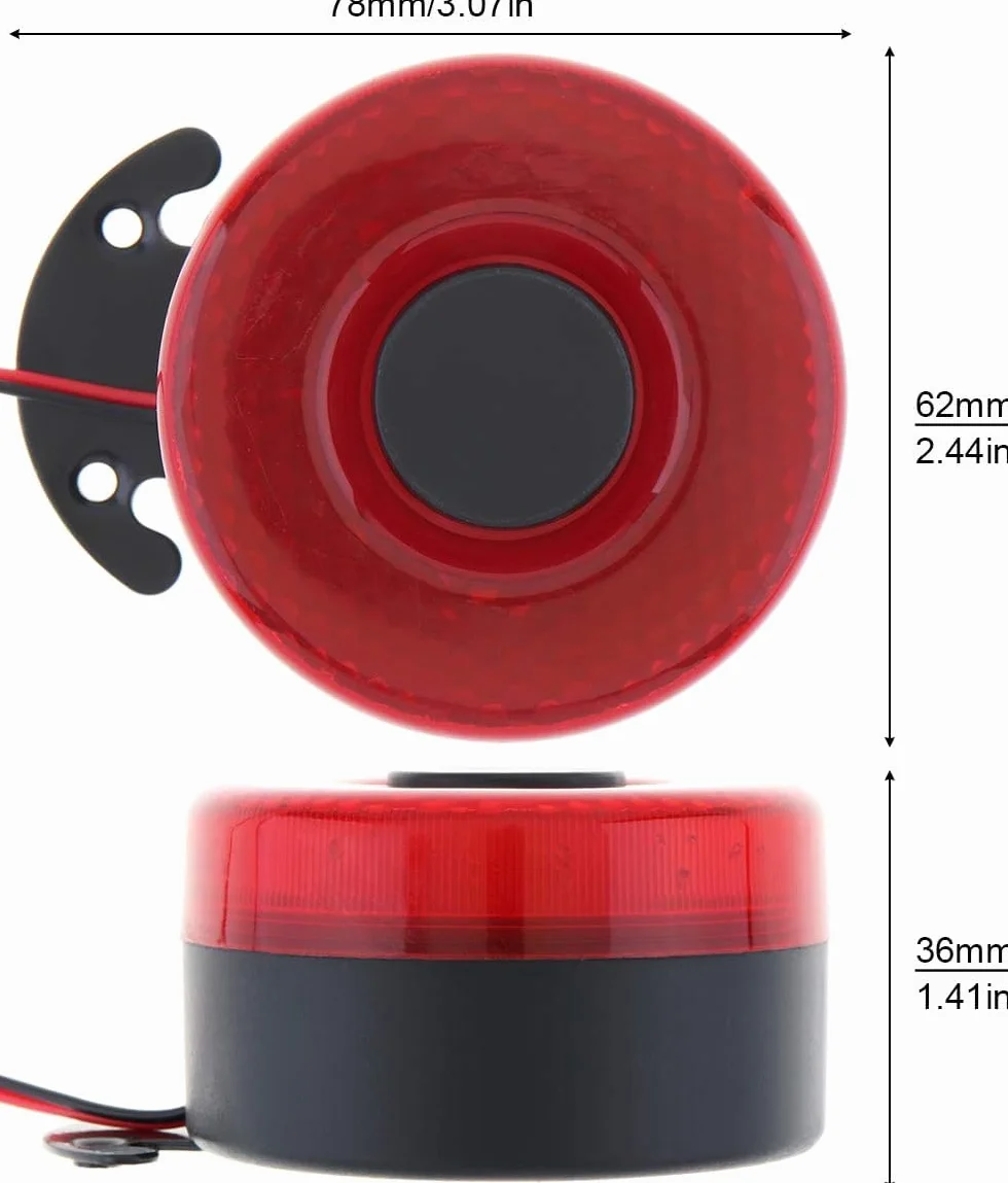 Alarma de respaldo para automóvil, 12V / 24V 105dB Alarma de marcha atrás universal para automóvil Cuerno de respaldo zumbador de zumbador inverso con luz