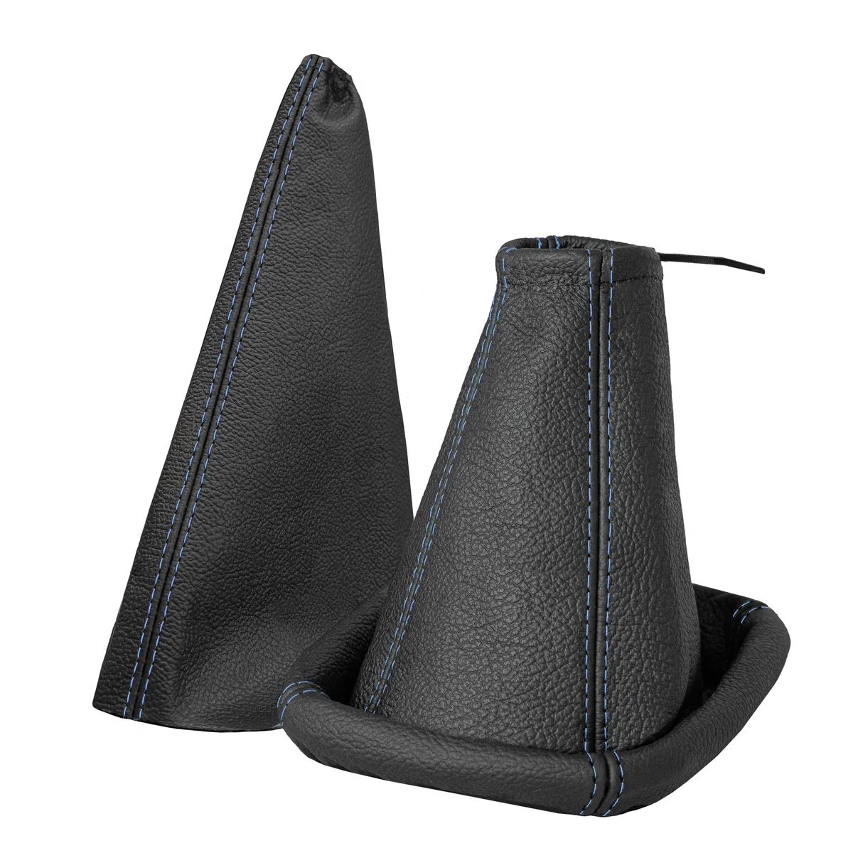 Funda palanca de cambios y Freno de mano - para Opel Corsa C 2000-2006 - negro azul - de cuero auténtico - de marchas manual - para transmisión manual - fuelle palanca de cambios - (A104-10)