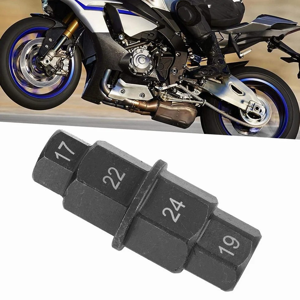 Terisass Motocicleta Eje Herramienta de desmontaje de la Rueda Husillo Desmontaje Llave Motocicleta Moto Ruedas Herramienta Llave hexagonal Negro Ajuste
