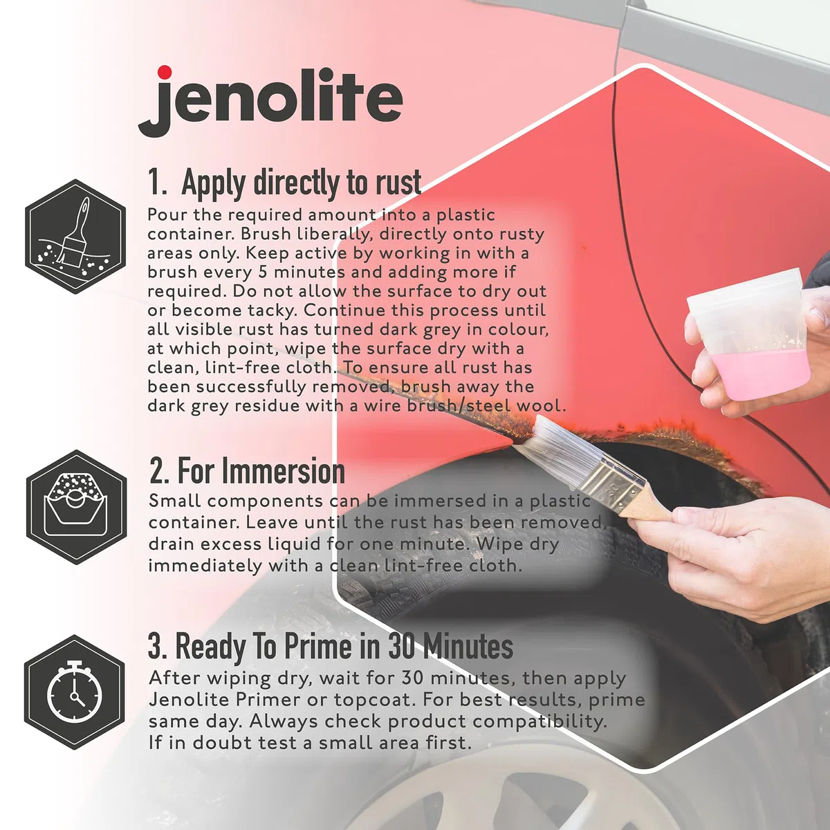 JENOLITE Removedor de Óxido Líquido Espeso | 150 ml | Fórmula Antigoteo | Actúa Rápido | Elimina Óxido Hasta el Metal Limpio | Ideal Para Superficies Verticales y Metales