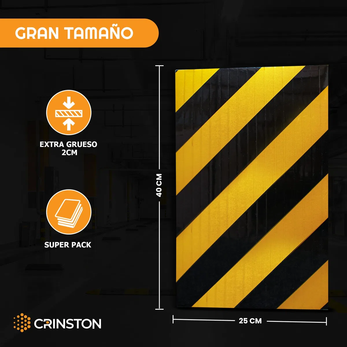 Protector Columnas Garaje |4 Unidades| Se Adapta a Columnas Circulares, Protector Parking Reflectante - Protector Puertas y paragolpes Coche (2 Ud 40x25x2cm Flexible + 2 Ud 25x20cm Lisas) (Amarillo)