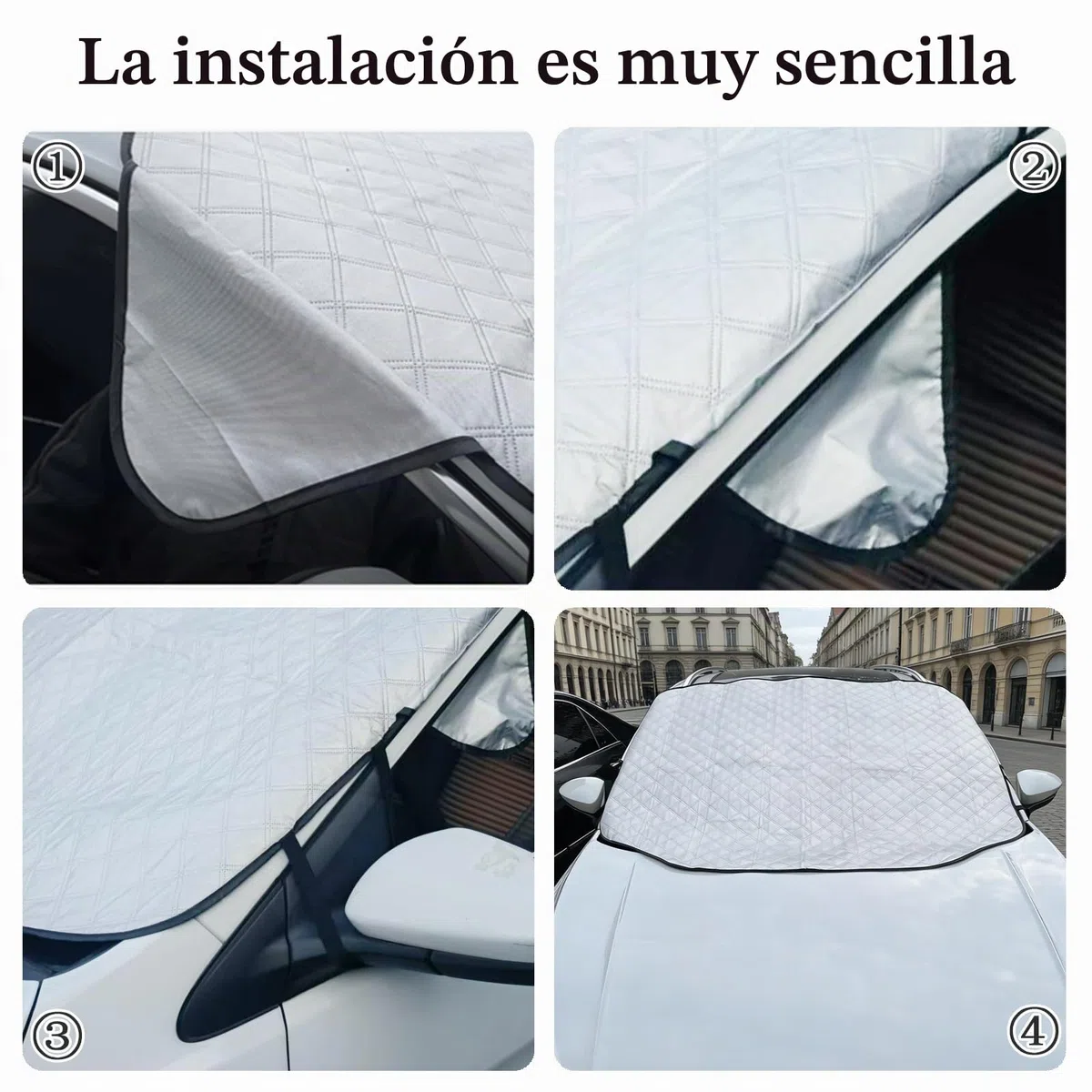 Protector para Parabrisas Coche, Parasol Coche Delantero con Magnético,Bloquea UV, Anti Calor Impermeable,Funda Plegable Parabrisa Delantero Universal para Coches y SUV 157x126cm