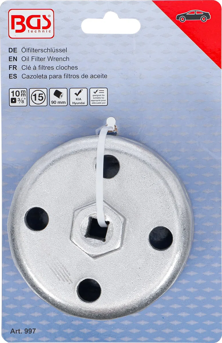 BGS 997 | Cazoleta para filtros de aceite | 15 caras | para Hyundai, Kia