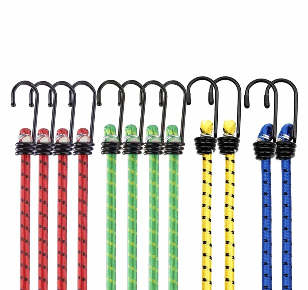 30x Expander - Cuerdas de goma en longitudes coloridas - para motocicleta, muebles, automóvil - gancho extra fuerte - tensor de equipaje