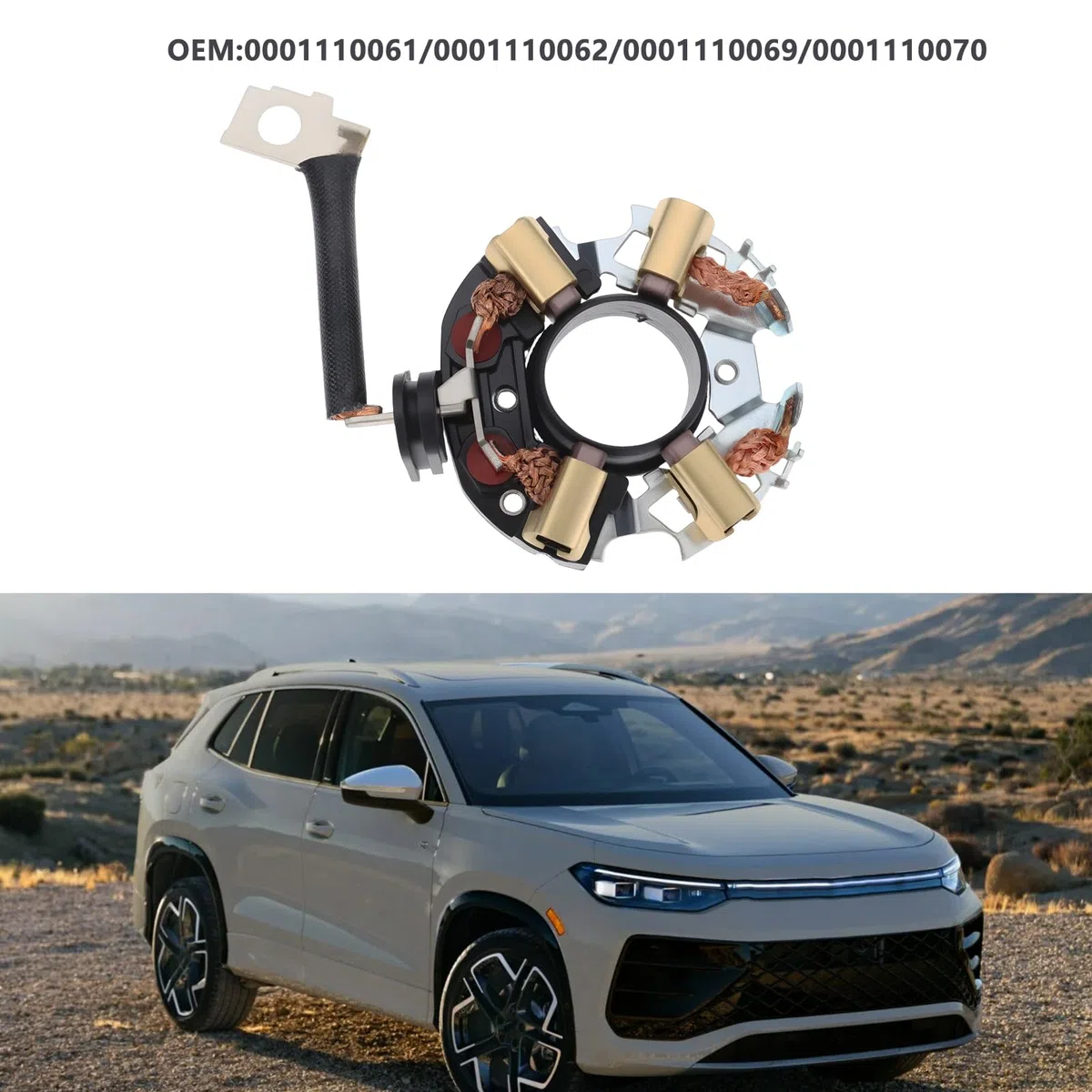 2 Portaescobillas de Carbón 0001110061 0001110062 Compatible con Bosch Motor de Arranque Compatible con Volkswagen