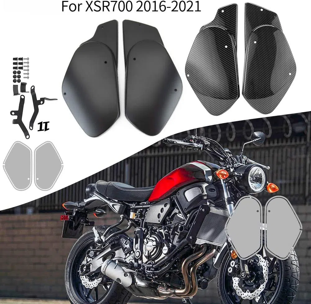 Motocicleta XSR 700 Protector protector Marco superior Relleno Cubierta lateral Panel de carenado Embellecedor compatible con Y-amaha XSR700 2016 2017 2018 2019 2020 2021 (Negro)