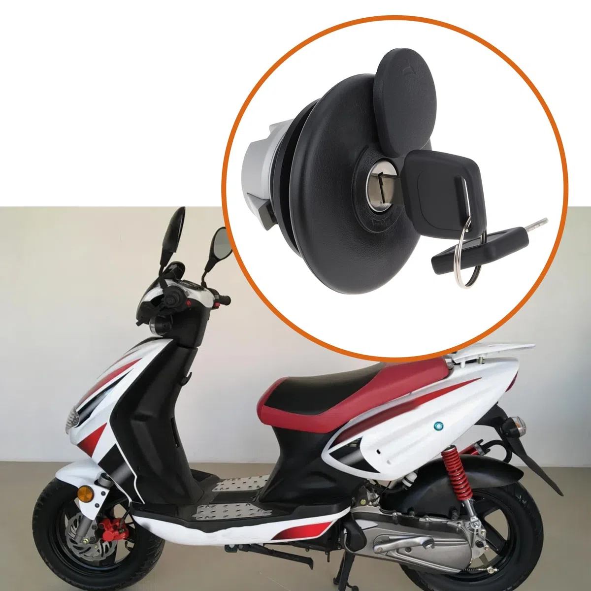 1x Tapa del Tanque de Combustible para Motocicleta Scooter con Llave 12B08T006 Compatible con Keeway RY8 RX8 RY6 F-Act Focus FACT