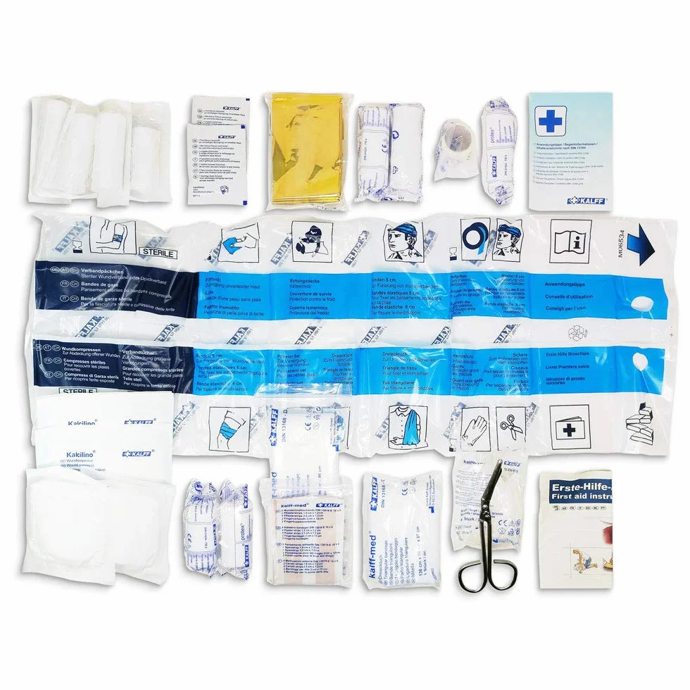 4R Quattroerre.it 16057 Kit de Primeros Auxilios Rígido para Coche Homologado DIN 13164