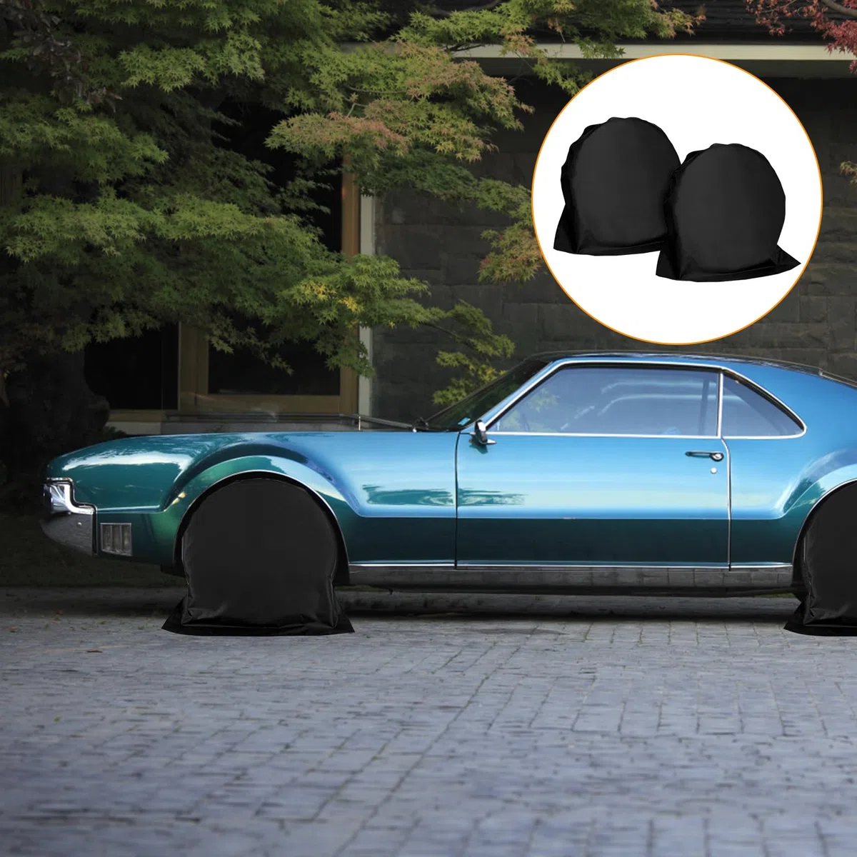 2 Piezas Fundas Protectoras, Funda de Rueda, Cubiertas para Ruedas de Caravana, Se Adapta a Neumáticos de 27-29 Pulgadas, Caravana, Autocaravana, Coche, Negro