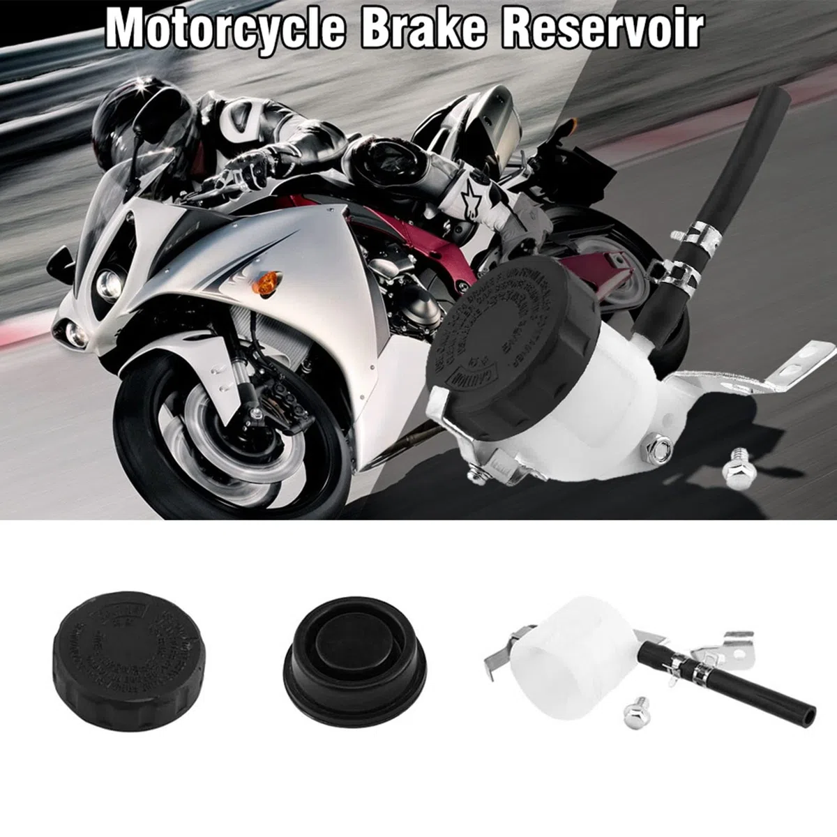 Depósito de Líquido de Freno, Tanques de Líquido Maestro Cilindro de Freno Delantero de la Motocicleta Soporte de la Botella Compatible para SV650 03-09 SV100S 03-07