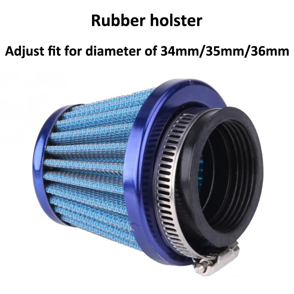 ETOPARS 2 X Azul Filtro de Aire de la Motocicleta Universal Filtro de Aire de Aspiración 34mm 35mm 36mm Kit de Filtro Admisión Aire Frío Inducción Scooter