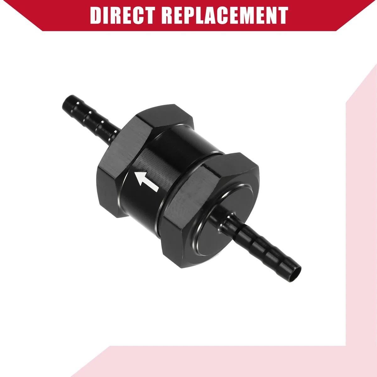 Válvula de Retención de Combustible Unidireccional Interna para Combustible de Automóvil Gasolina Diésel / 0.16" 4mm OD / 2 Unidades Negro