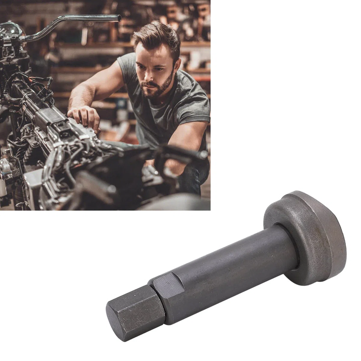 Removedor de Pasador de Pistón de Acero Al Carbono, Extractor de Pasador de Pistón Profesional Extractor de Motocicleta Herramienta de Reparación para Motor GY6-125 150