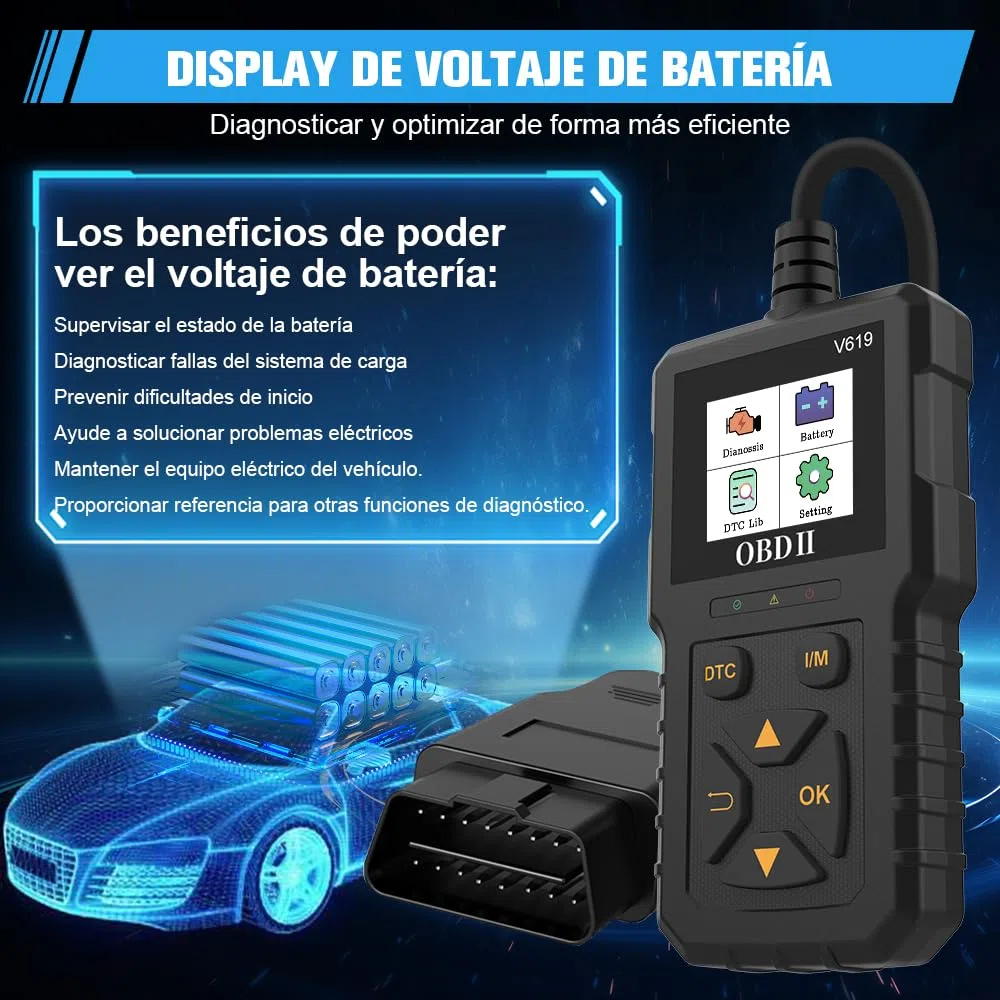 AWESAFE OBD2 Diagnosis Coche Multimarca con Pantalla, Escáner y Lector de Códigos de Fallos (DTC) para Automóviles, Herramienta de Diagnóstico con Prueba EVAP/Apague MIL/Curva de Datos/Sensores O2