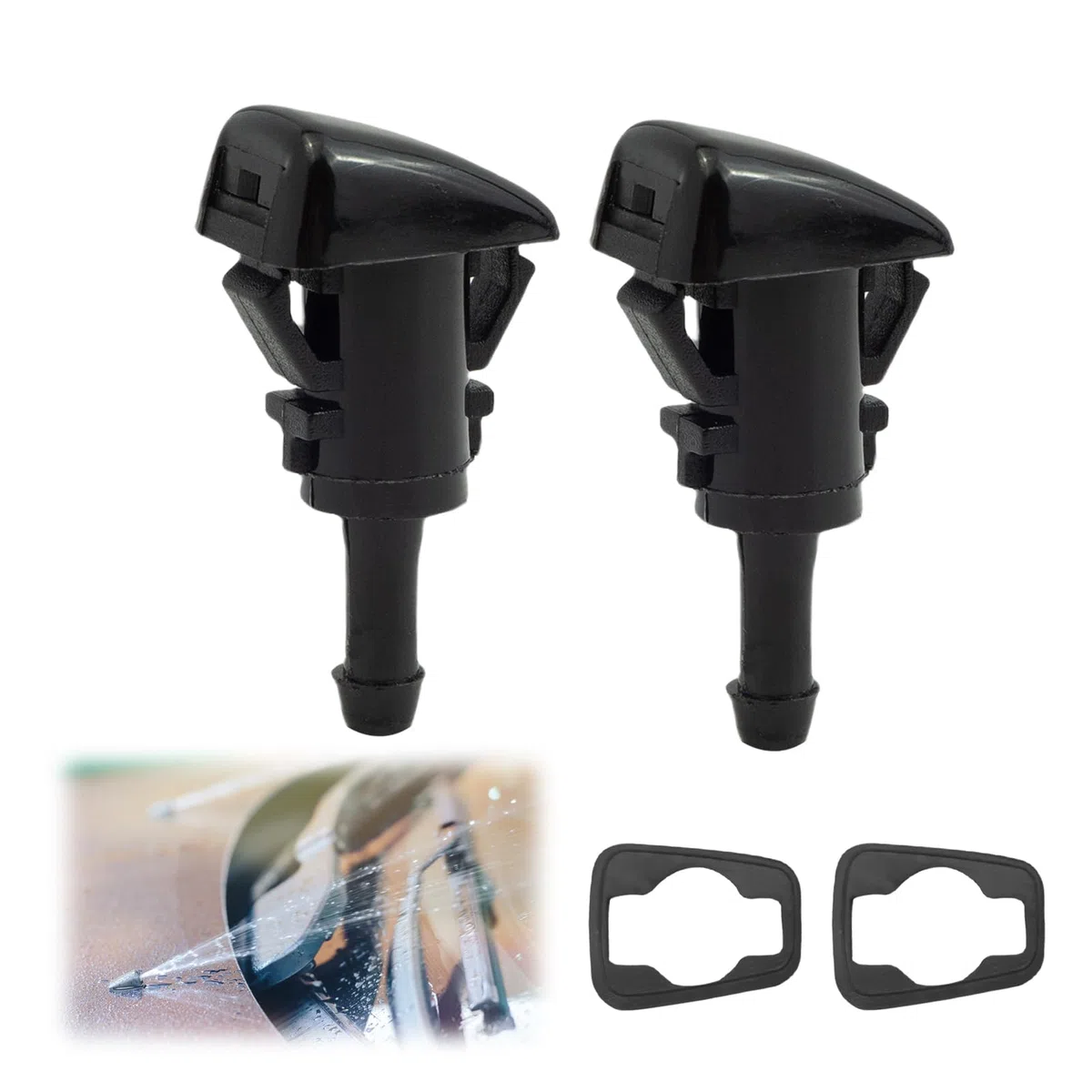 986302K100 - Juego de 2 boquillas de limpiaparabrisas delantero compatibles con Kia Sportage 2012-2017 Hyundai Tucson ix35 2010-2018, accesorios de repuesto con junta de goma