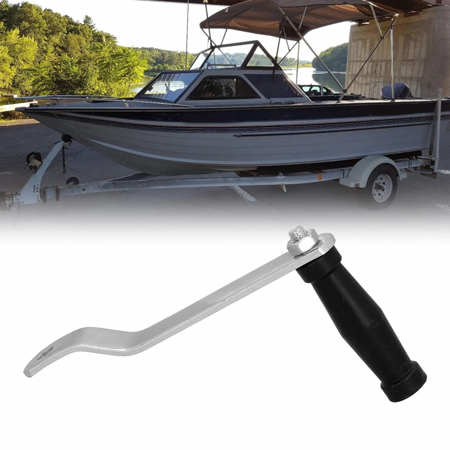 Manivela de cabrestante ergonómica duradera Manivela de agarre cómodo accesorio de repuesto para remolque de barco marino