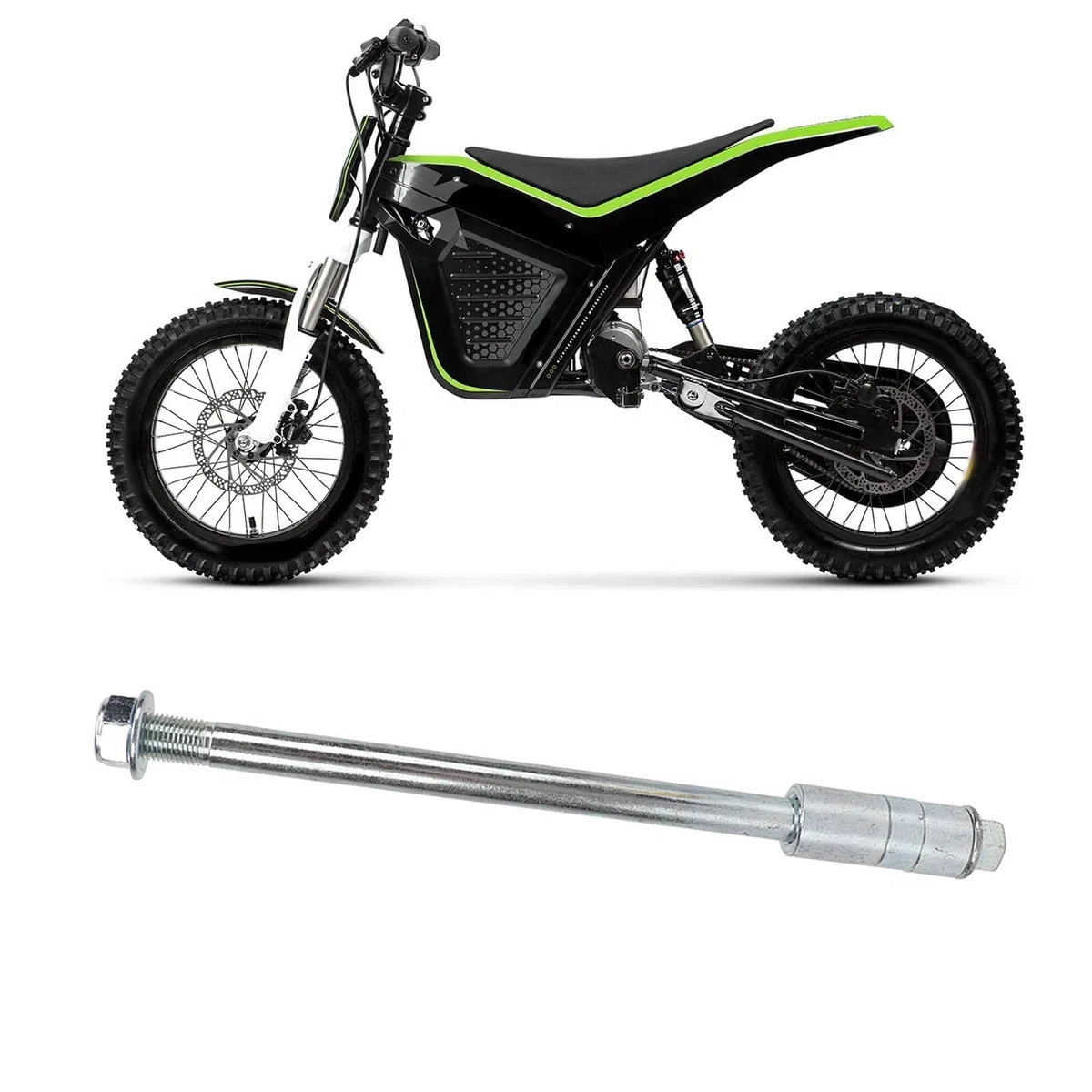 Eje Trasero Delantero De 12 Mm Y 230 Mm con 3 Juntas De Repuesto para Bicicleta De Cross De 125 CC Y 140 CC