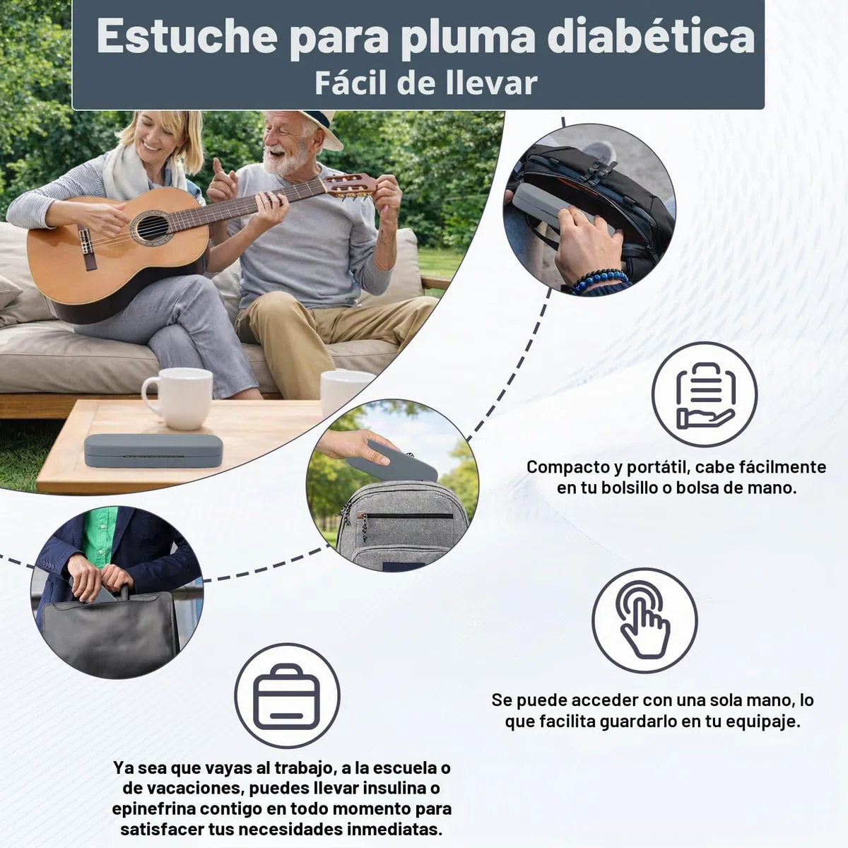 Pluma De Insulina Y Caja De Agujas, Portátil Guarda Plumas Insulina, Estuche Diabetes, Estuche Insulina, Adecuado Para Llevar Cuando Se Sale(Solo La Caja)