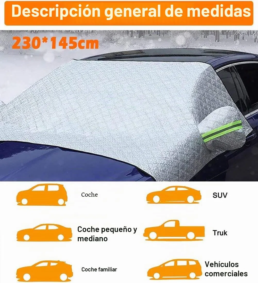 Parasol Coche Delantero,Protector de Parabrisas,Cubierta Parasol Coche Delantero,​Cubierta de Parabrisas Coche Protege de Rayos Antihielo y Nieve,UV,Lluvia,Auto Windschutzscheibe Faltbar, 230 * 145cm