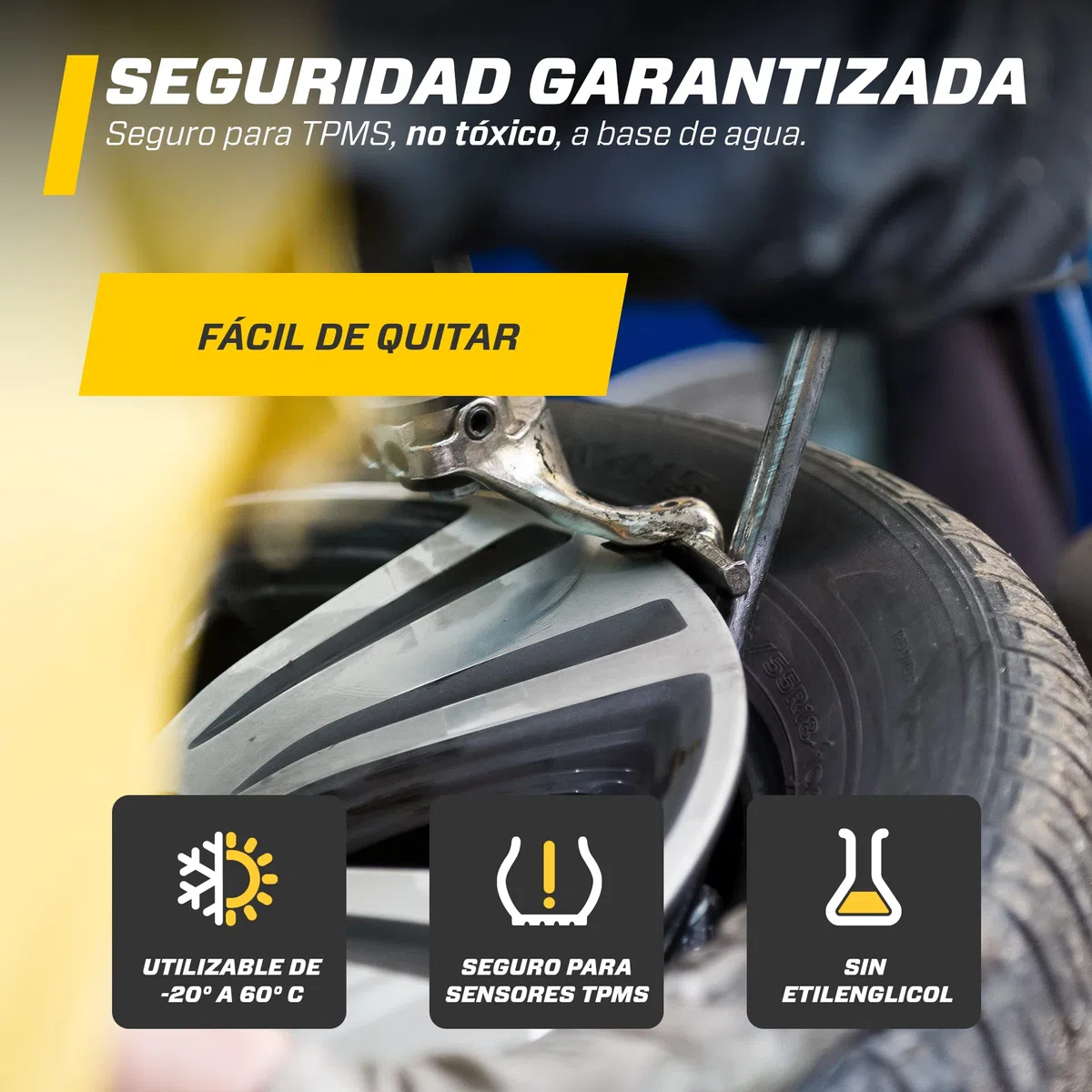 MAXTOOLS, Botella Universal de Líquido Sellador para Sistemas de Reparación de Neumáticos, 450ml