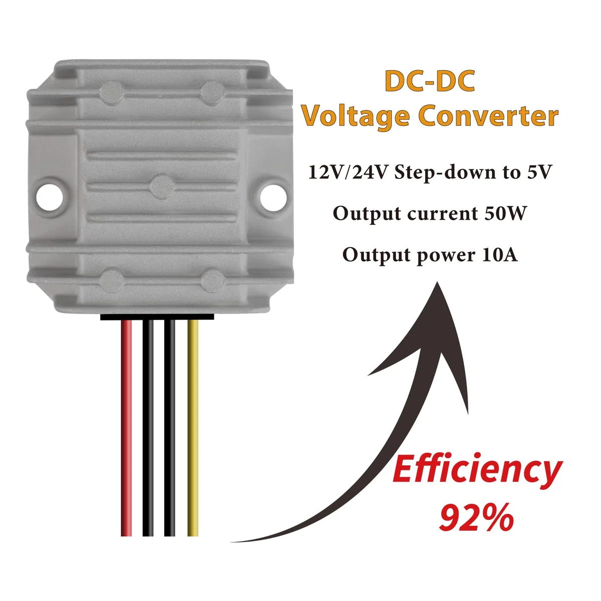 12V 24V Reductor a 5V Convertidor de Voltaje 10A 50W DC a DC Convertidor Reductor de Voltaje Impermeable Ajustable Regulador de Voltaje Uso para Carrito de Golf Módulo de Potencia Club Car