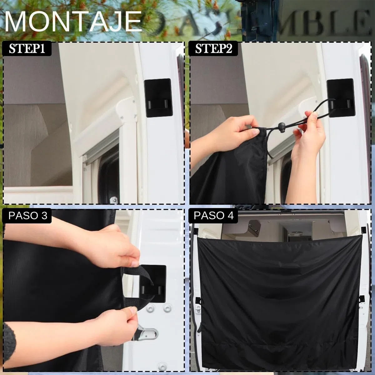 Cortina de Ducha para Camping en Coche,Cortina de Ducha para Puerta Trasera de Furgoneta con Ganchos Magnéticos | Accesorios Automotrices Cubierta Impermeable Exterior para Furgoneta Autocaravana
