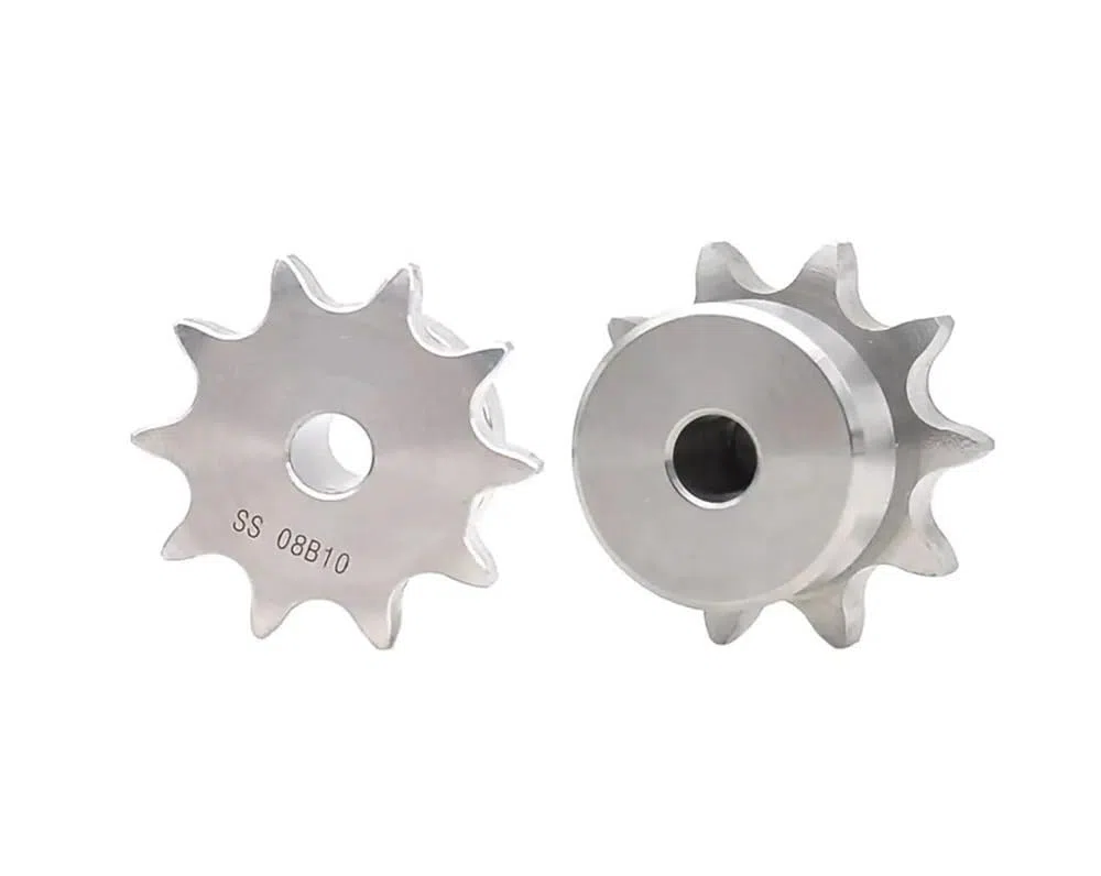 Piñón de cadena de rodillos Piñón de transmisión de cadena de acero inoxidable de 10 a 23 dientes, 10 A, paso de engranaje de cadena de 15,875 mm, rueda dentada industrial(21 Teeth)