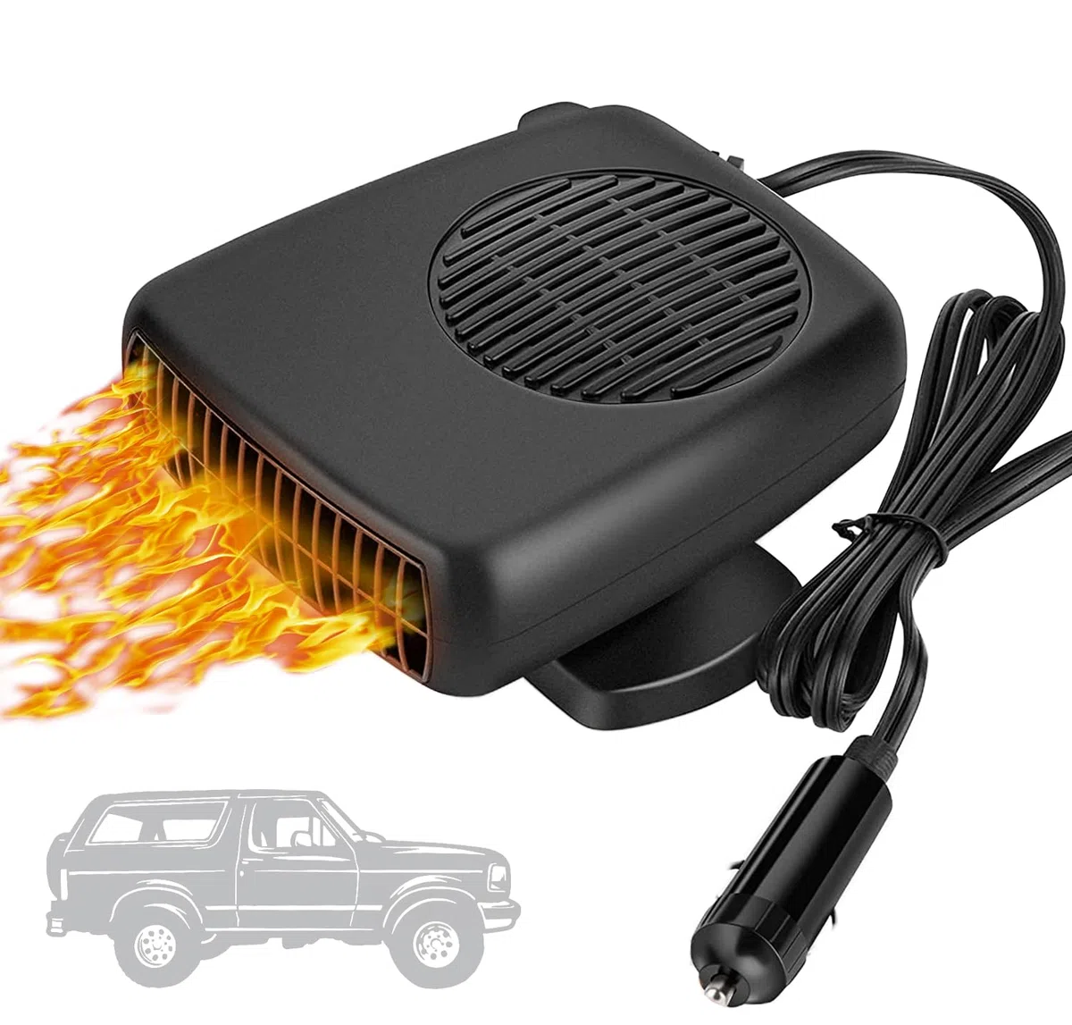 Showvigor Calefactor Aire 12V y Mini Calefactor Portátil, Ventilador Calefactor 2 en 1 para Desempañado Rápido y Calefacción/Enfriamiento en el Coche