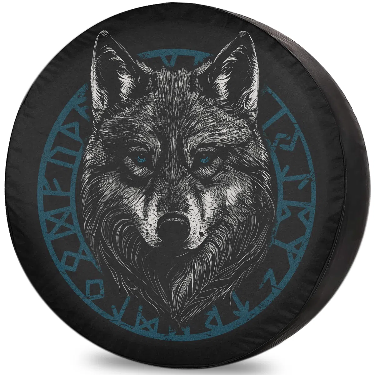 ‌ITINSPACE Cabeza de Lobo Funda Rueda Accesorios Caravana para Autocaravana - A Prueba de Polvo, Antióxido - Tapacubos 15 Pulgadas(69-75 cm)