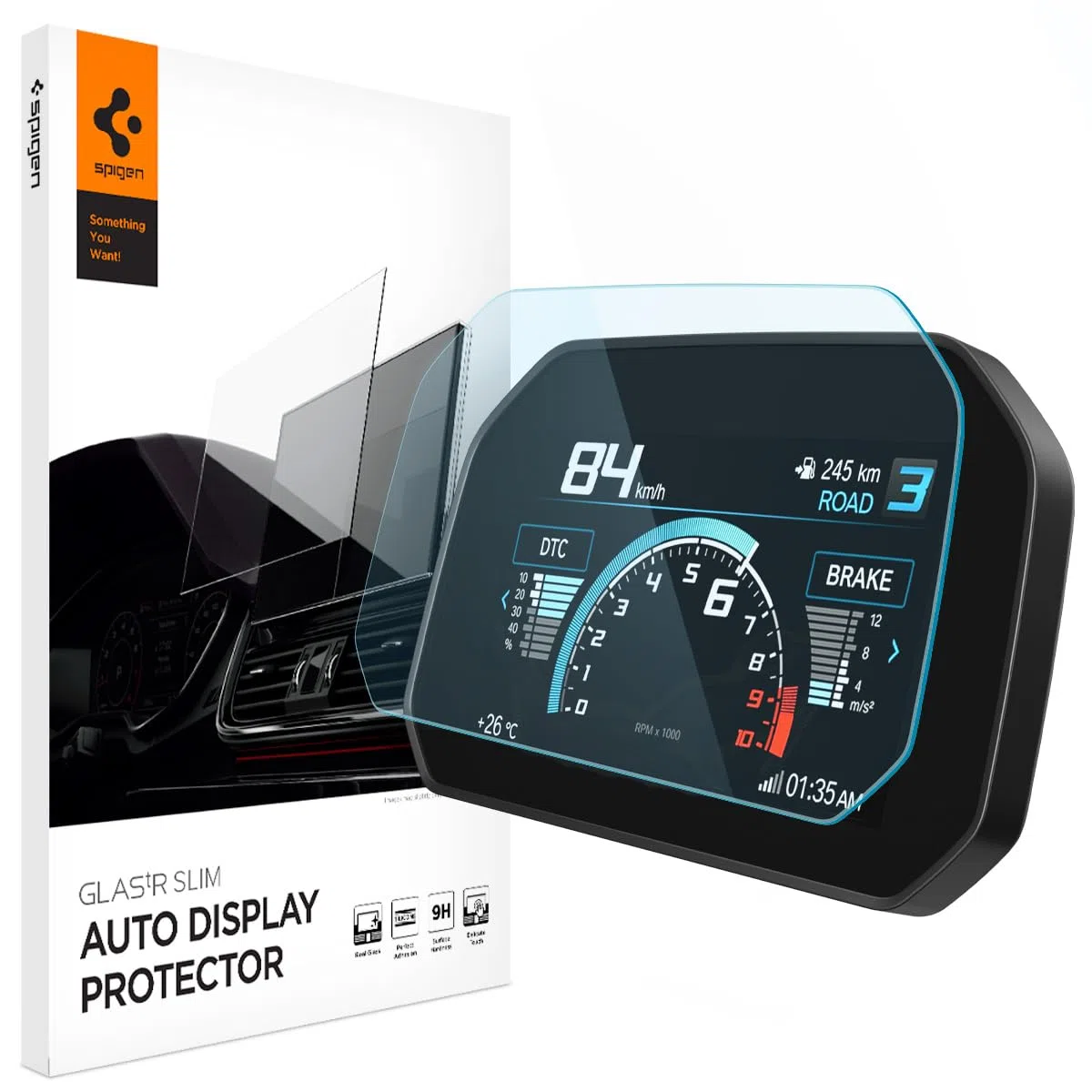 Spigen Glas.tR Slim Protector Pantalla para BMW Motorrad 6.5” TFT Display Screen, R1250GS (2025-2018), 1 Unidad, Crystal Clear, 9H Dureza, Accesorios moto