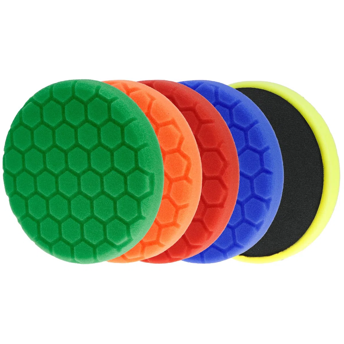 QWORK® Kit de Esponjas de Pulido para Coche, 5 Piezas 150mm para Pulir, Encerar y Sellar Esmaltes, para Usar con Máquinas Excéntricas