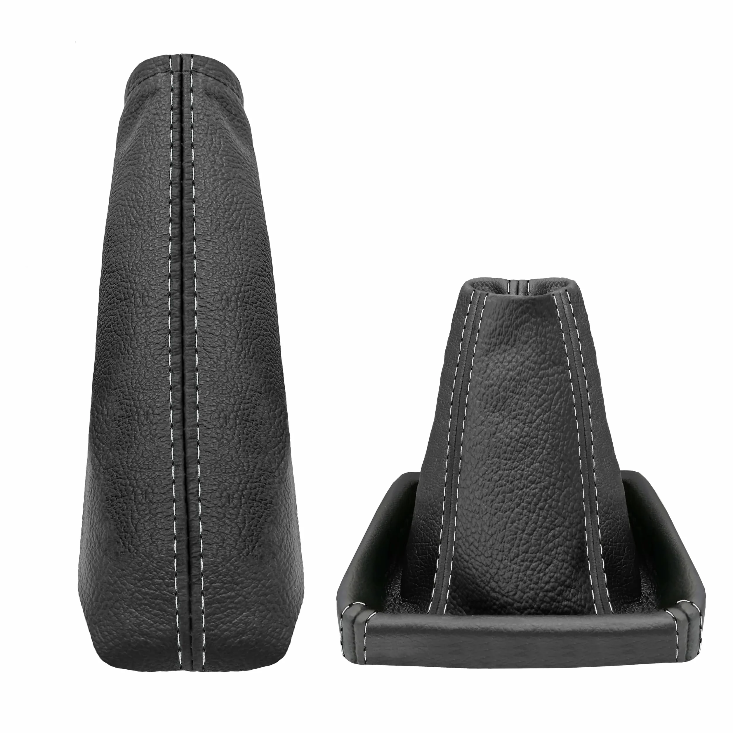 Funda palanca de cambios y Freno de mano - para Opel Astra H - negro gris - de cuero auténtico - de marchas manual - para transmisión manual - fuelle palanca de cambios Repuesto Específico - (A0018-2)