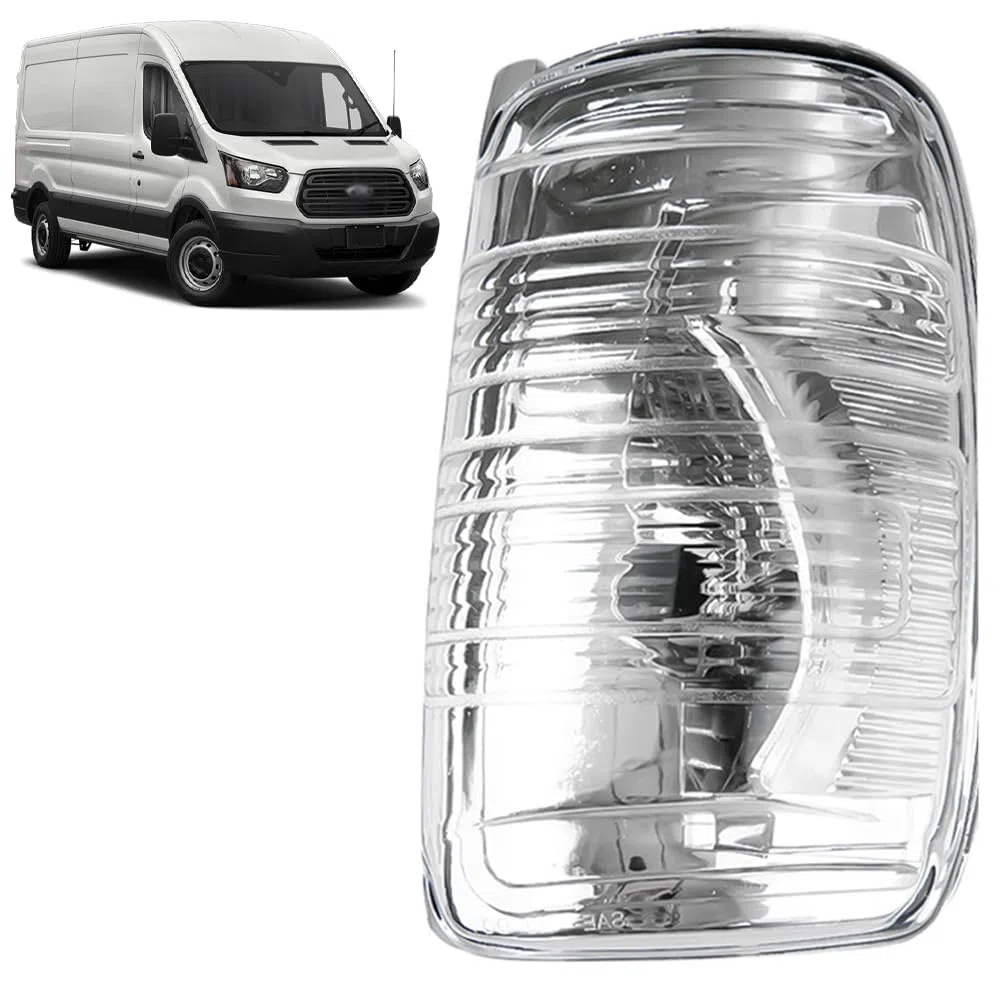 ROBUST - Lente de luz indicadora de espejo retrovisor transparente para lado derecho del conductor para Ford Transit Mk8 2014-2019 BK3113B382AB 1847389