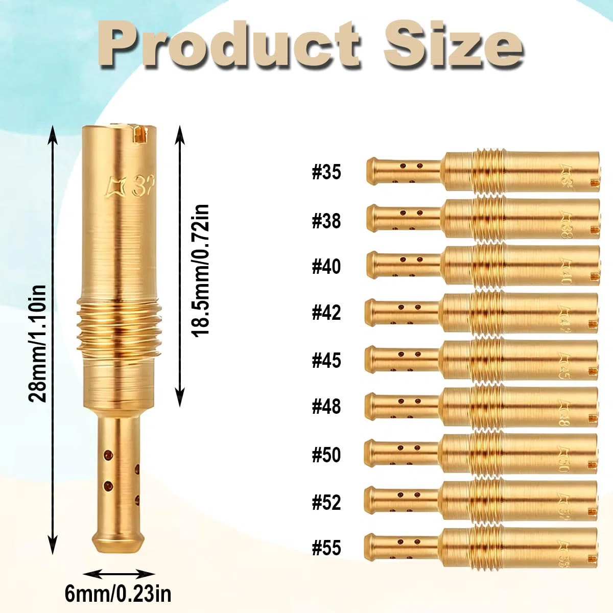Kit de 20 chiclés principales de carburador para PWK Keihin OKO CVK KOSO PE PWM 10 chiclés principales 100 105 108 110 115 120 125 130 135 140 10 chiclés de piloto 32 35 38 40 42 45 48