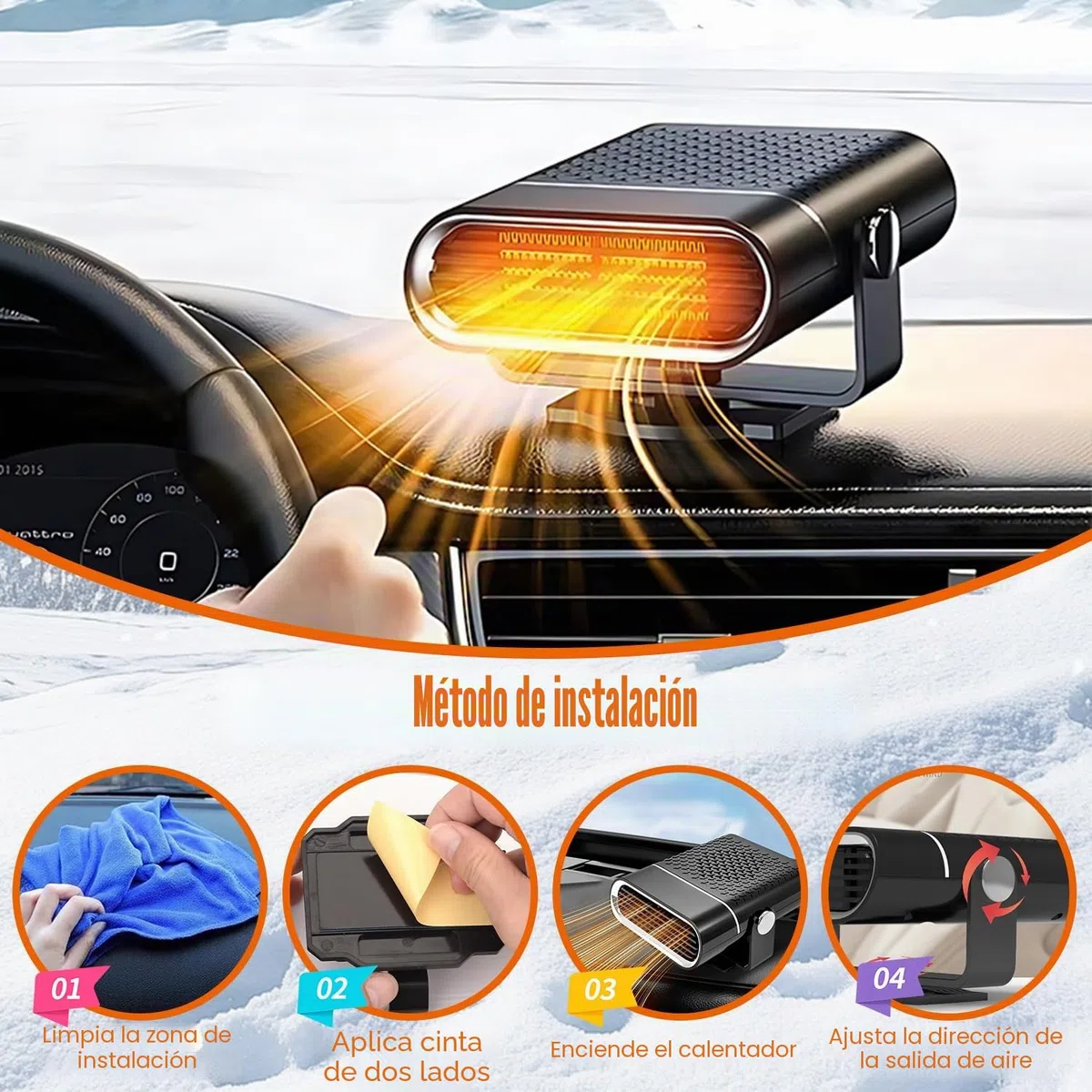 Calentador De Coche, Calentador Portátil para Coche, Calefactor Coche Mechero, 2 En 1 Calefactor para Mechero Coche, 150W Calefactor De Coche, Apto para autocaravanas, caravanas, Camiones, turismos