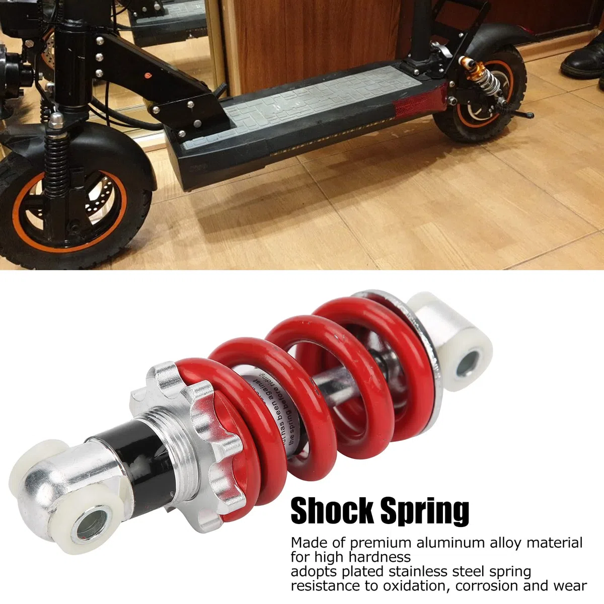 Amortiguador Trasero para Motocicleta, Amortiguador Universal Ajustable de Aire con Resorte de Acero Inoxidable 125mm 750LB/IN Aleación de Aluminio para Mini Bicicleta y Ciclomotor