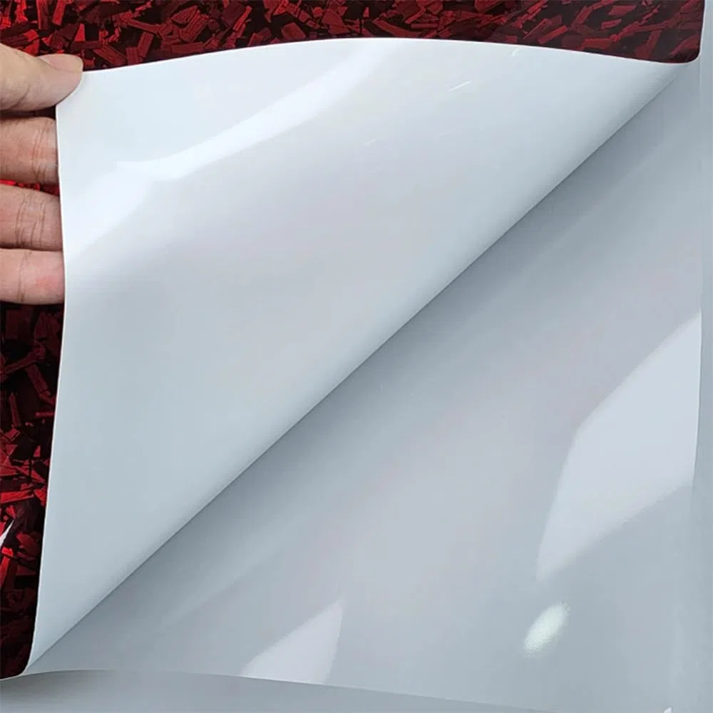 30cm x 150cm Pet Vinilo Forged Fibra de Carbono para Coche Vinilo Adhesivo Coche de Protección para Interior/Exterior del Auto, Moto, Bicicleta (Rojo Brillo, 30cm x 150cm)