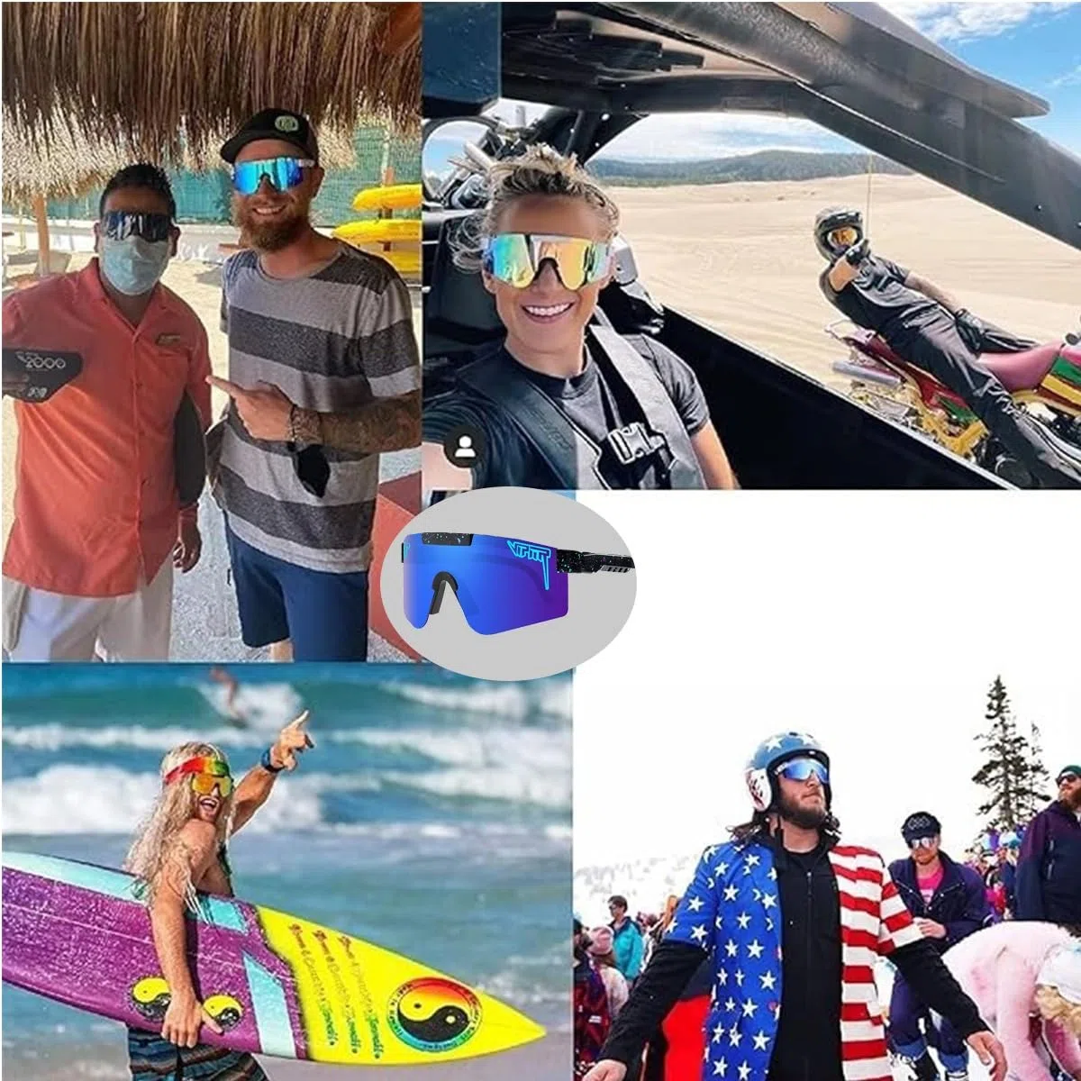 P-V - Gafas de sol deportivas polarizadas para hombres y mujeres, gafas de sol deportivas con protección UV400