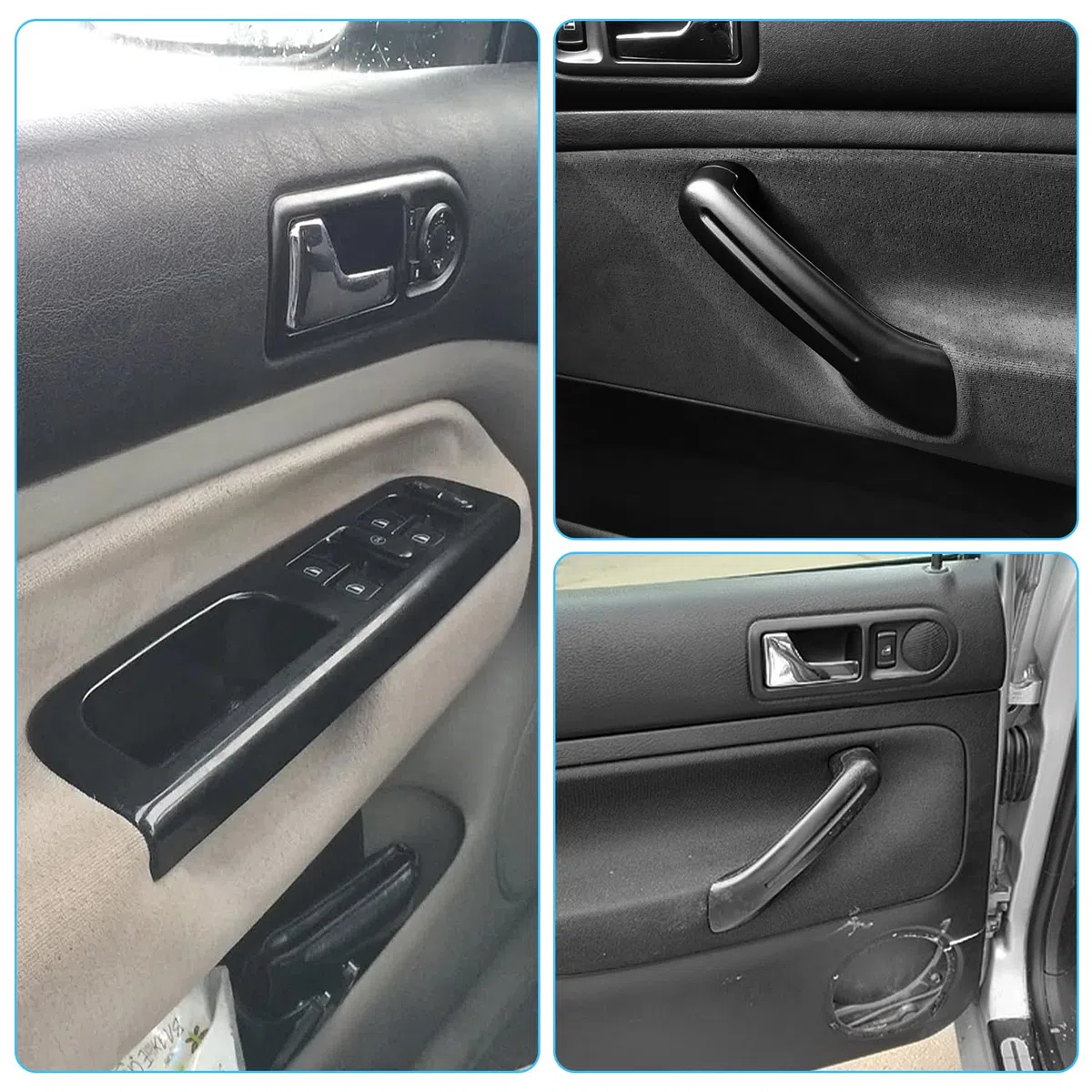 5 piezas Funda Protectora para Manillar de Coche, 3 Manijas + 1 Placa de Elevación + 1 Accesorios de Placa de Elevación, Auto Accesorios, Compatible con Bora Golf IV J-etta