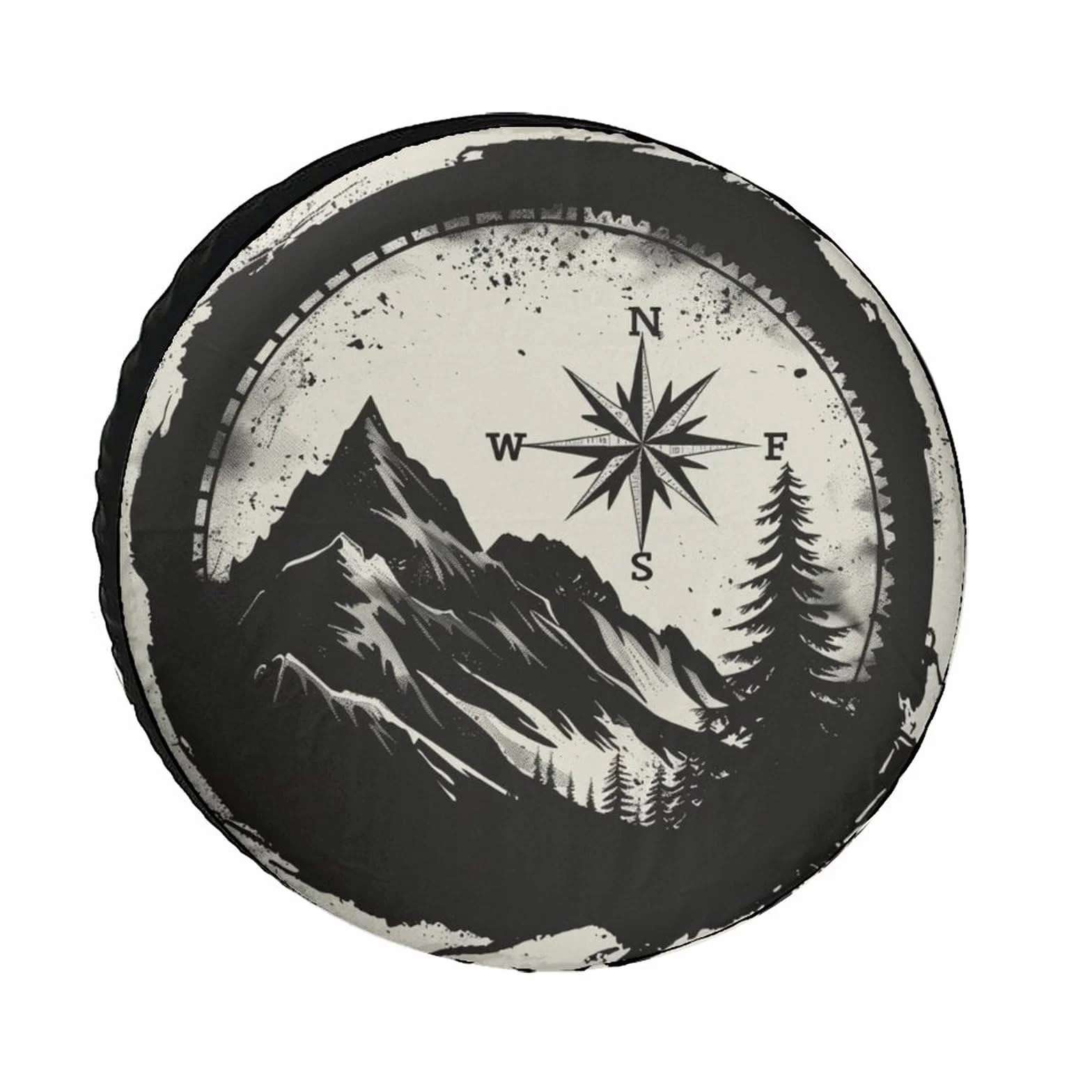 Brújula De Montaña De La Naturaleza Neumático Repuesto Cubierta Antipolvo Cubierta para Rueda De Repuesto Weatherproof Coche Vehículo Rueda Funda Universal para Todoterreno Vehículo 16Inch