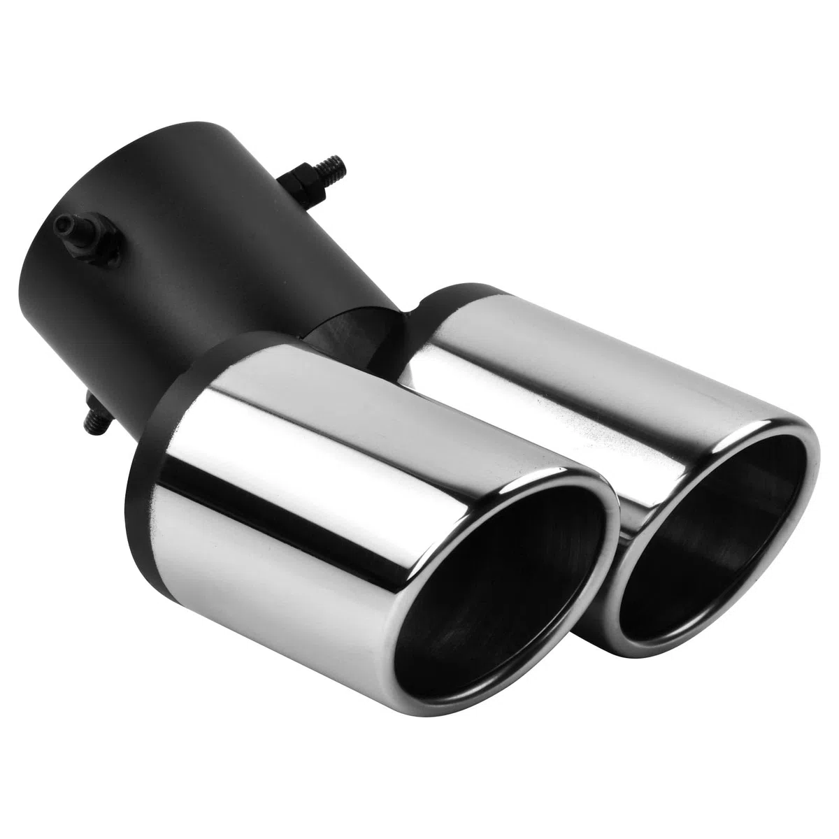 Tubo de Escape del Coche Universal, Tubo de Escape de la Punta de Escape del Automóvil, Acero Inoxidable Tubos De Extremo Doble Salida Oblicua Tubo de Extremo Garganta de la Cola del Coche