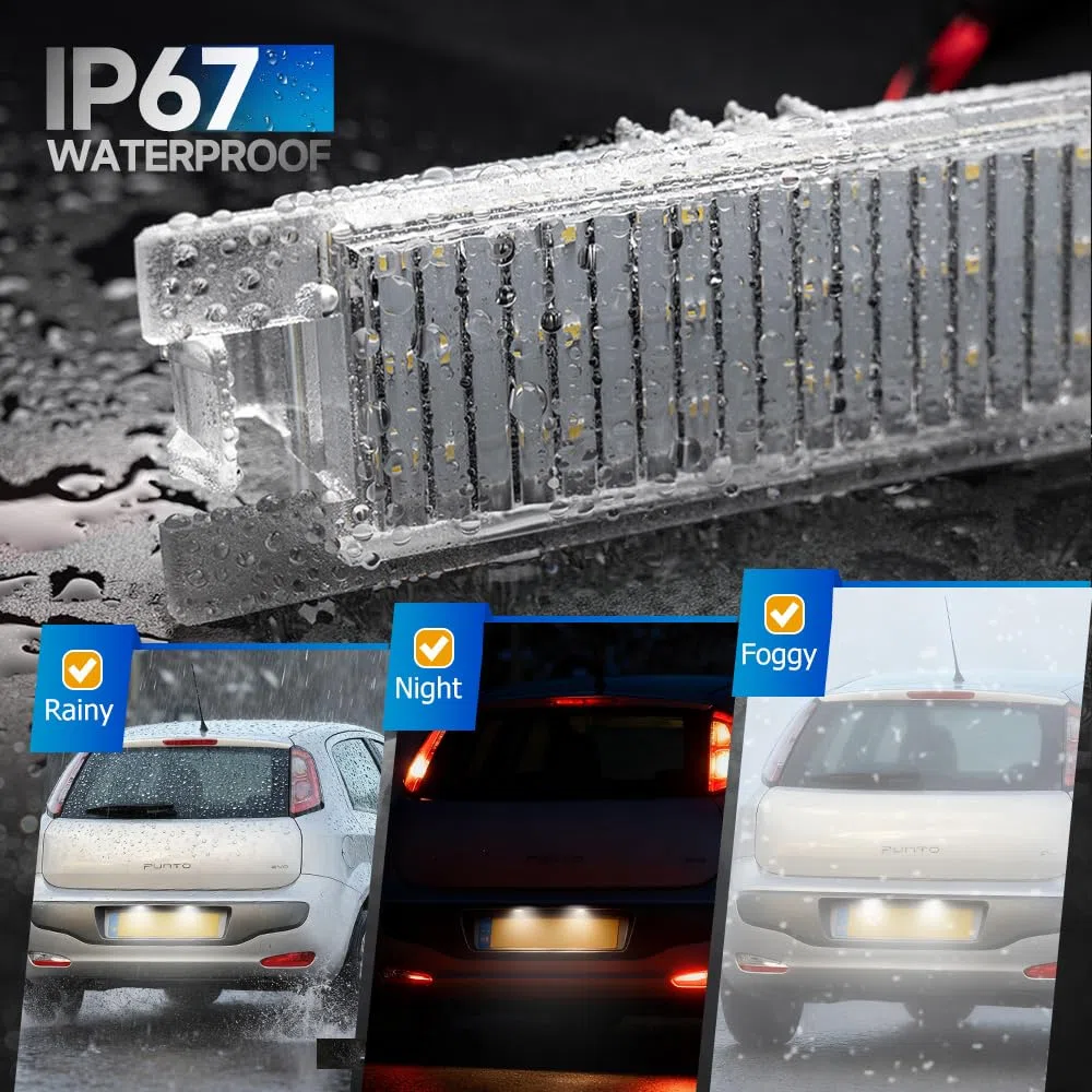 Luces LED para placa de matrícula compatibles con Fiat Punto Bravo Grande Punto Evo Canbus, lámparas de registro de etiqueta trasera Led blancas sin errores