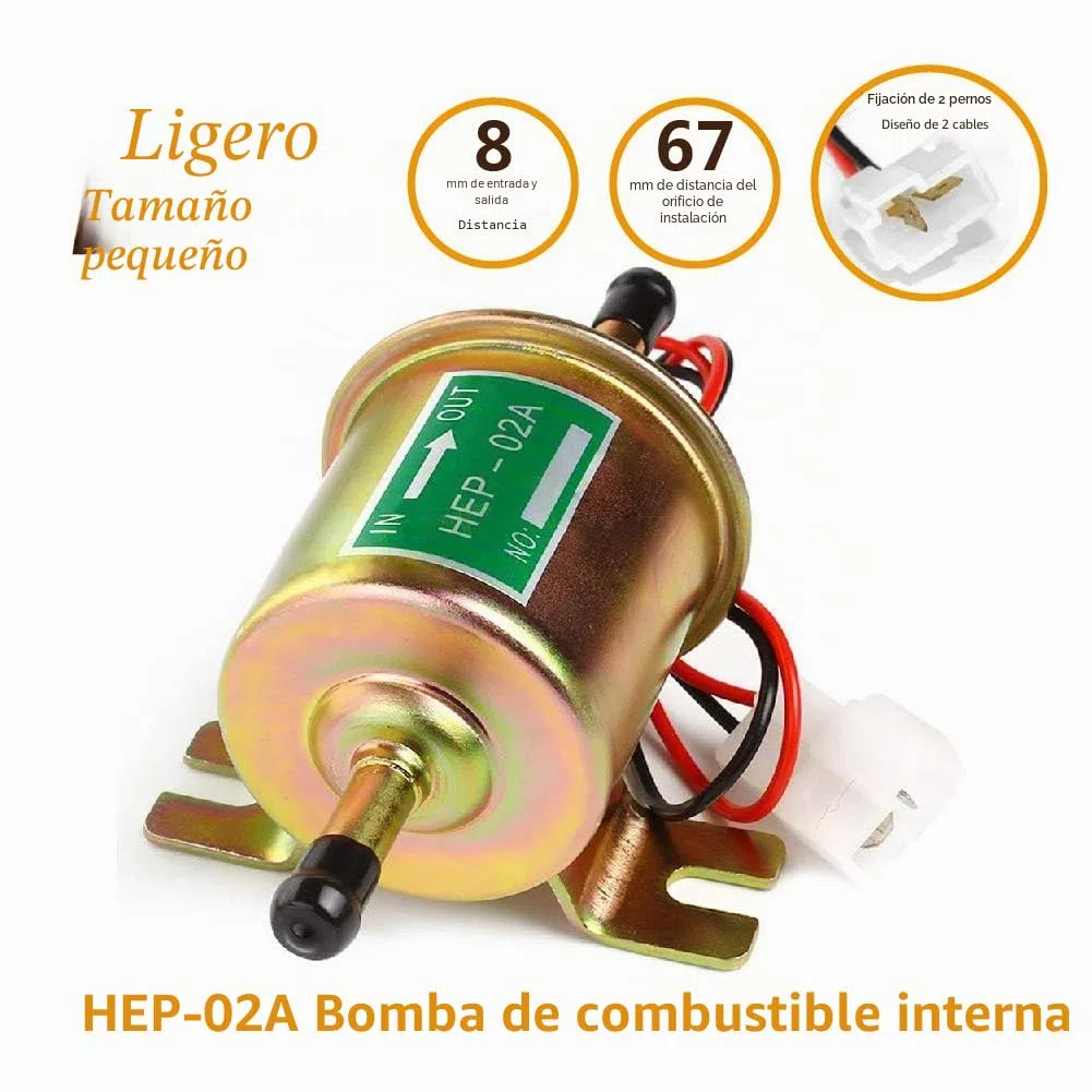 CarBole Bomba de Combustible Eléctrica Universal de 12 V Para Gasolina, Diésel, Bomba Externa (4-7 psi), 380 Bobinas de Cobre Circulares, Corriente de 1,0-2,0 A