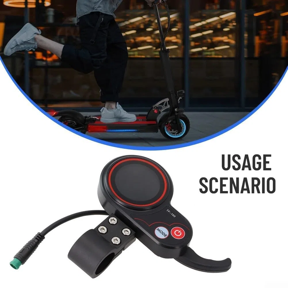 Pantalla LCD de repuesto para salpicadero de 5 pines para scooter eléctrico Kugoo TF-100, controlador de velocidad con indicadores de modo de potencia de engranaje, ABS negro