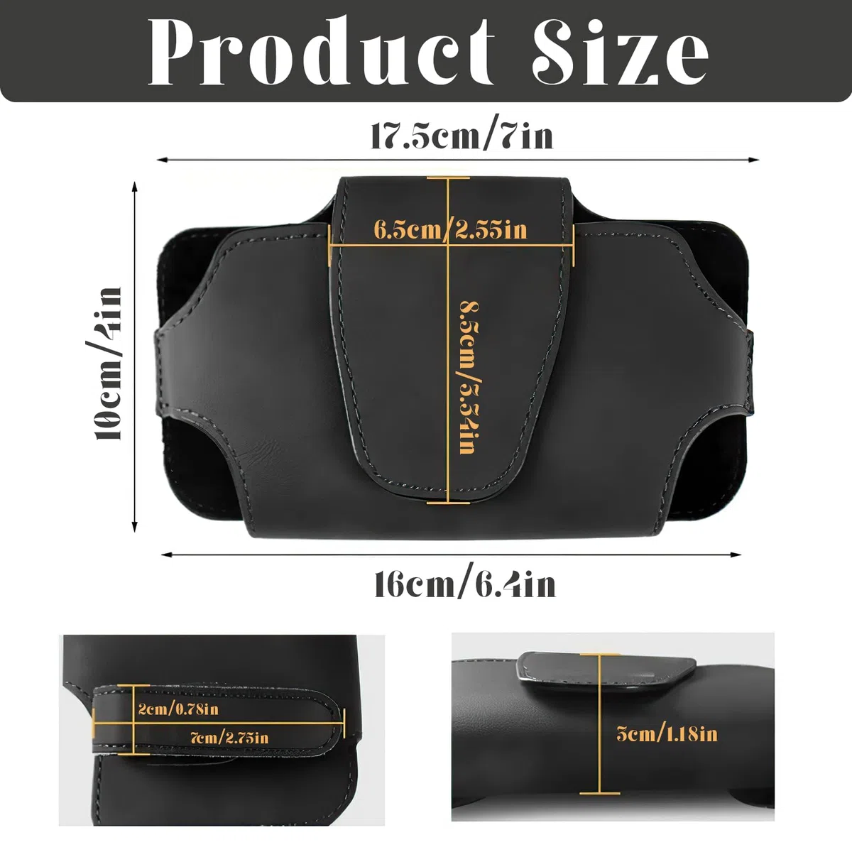 Coche Gafas Caja,Clip para Visera de Coche,Funda Porta Gafas de Sol para Coche,Funda para Gafas de Coche Universal, para Almacenamiento de Clips de Gafas, Accesorios(Negro)