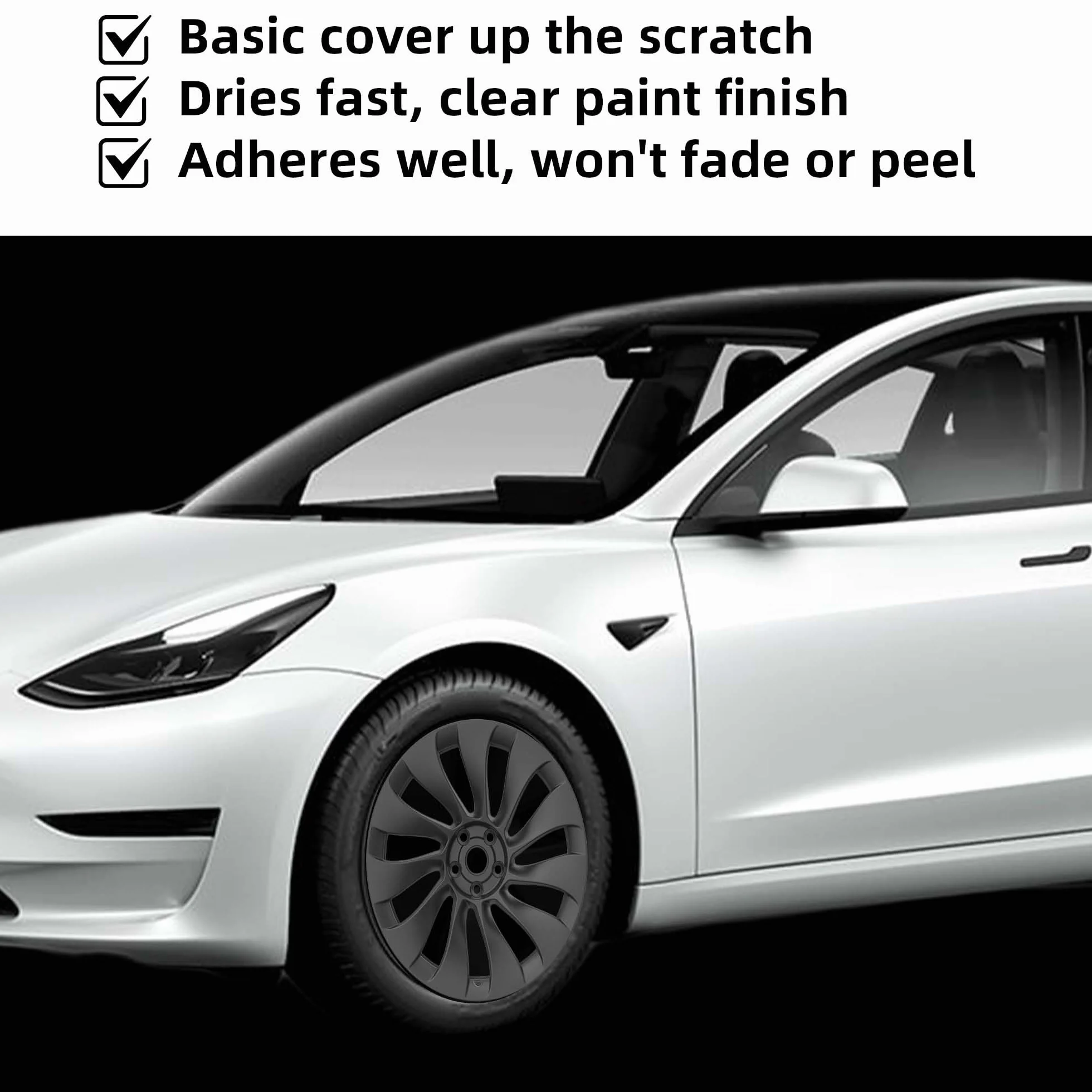 Pintura de Retoque para llantas Para Tesla Model Y Performance 21" Uberturbine Wheel Curb Rash Repair for Model 3 Uberturbine/Stiletto Wheels, Gunpowder