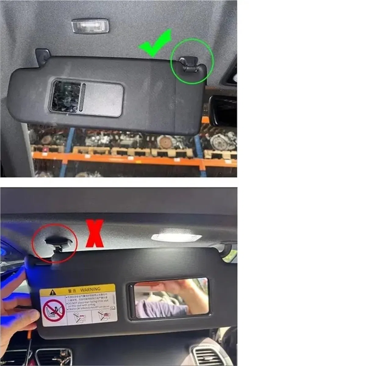 Parasol Interior para VW para Golf 5 2003-2008 para Golf 6 2009-2014 para Passat B6 B7 Parasol Interior del Coche Visera Solar Lado(Gray Right)